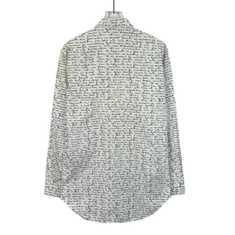 Dior Dior Size 37 White logo cursive full print cotton lapel lon Size US XXS / EU 40 - 2 Thumbnail