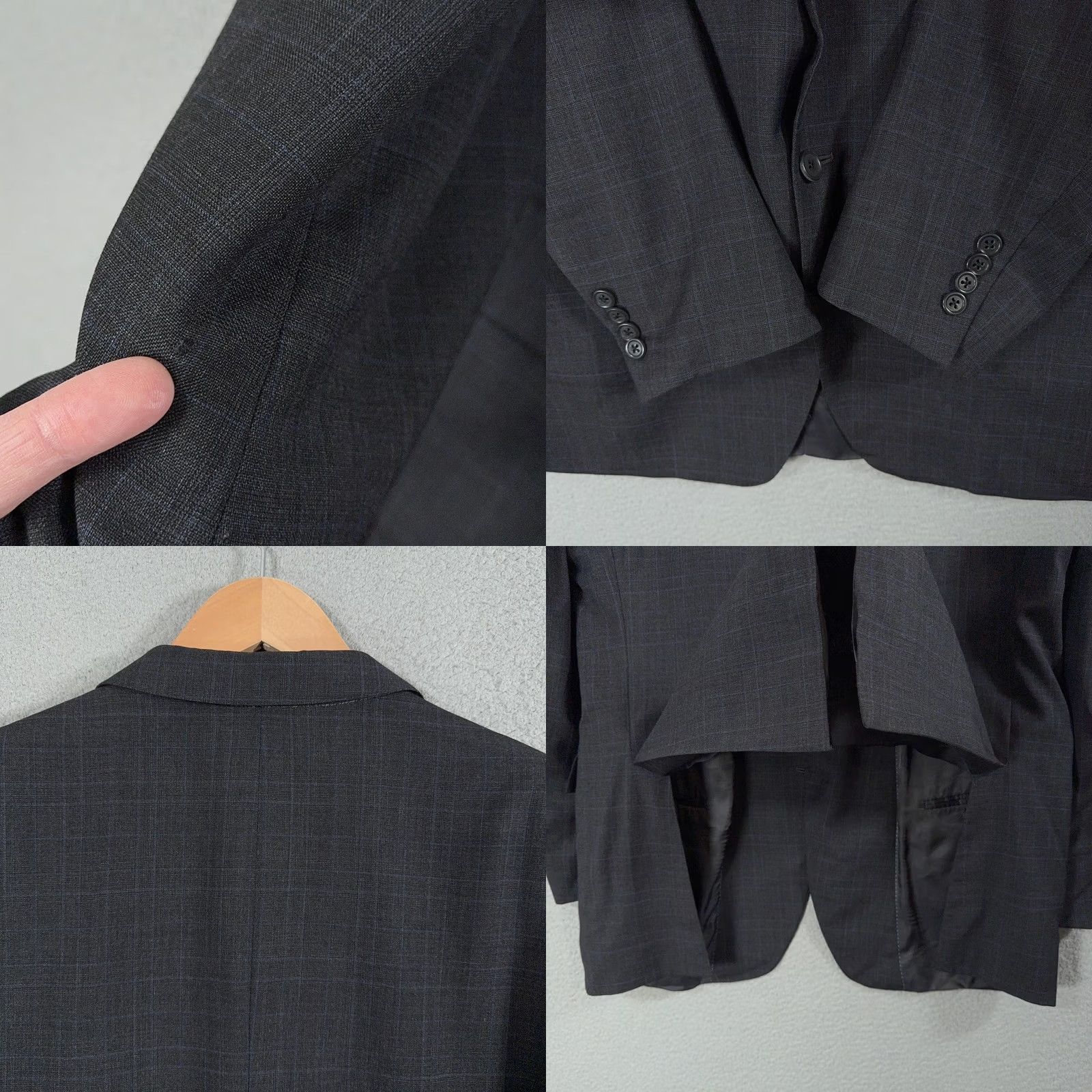 Peter Millar Peter Millar Wool Blazer 44T Long Gray Blue Plaid Suit Jacket Canada Sport Coat Mens Size 44R - 8 Thumbnail