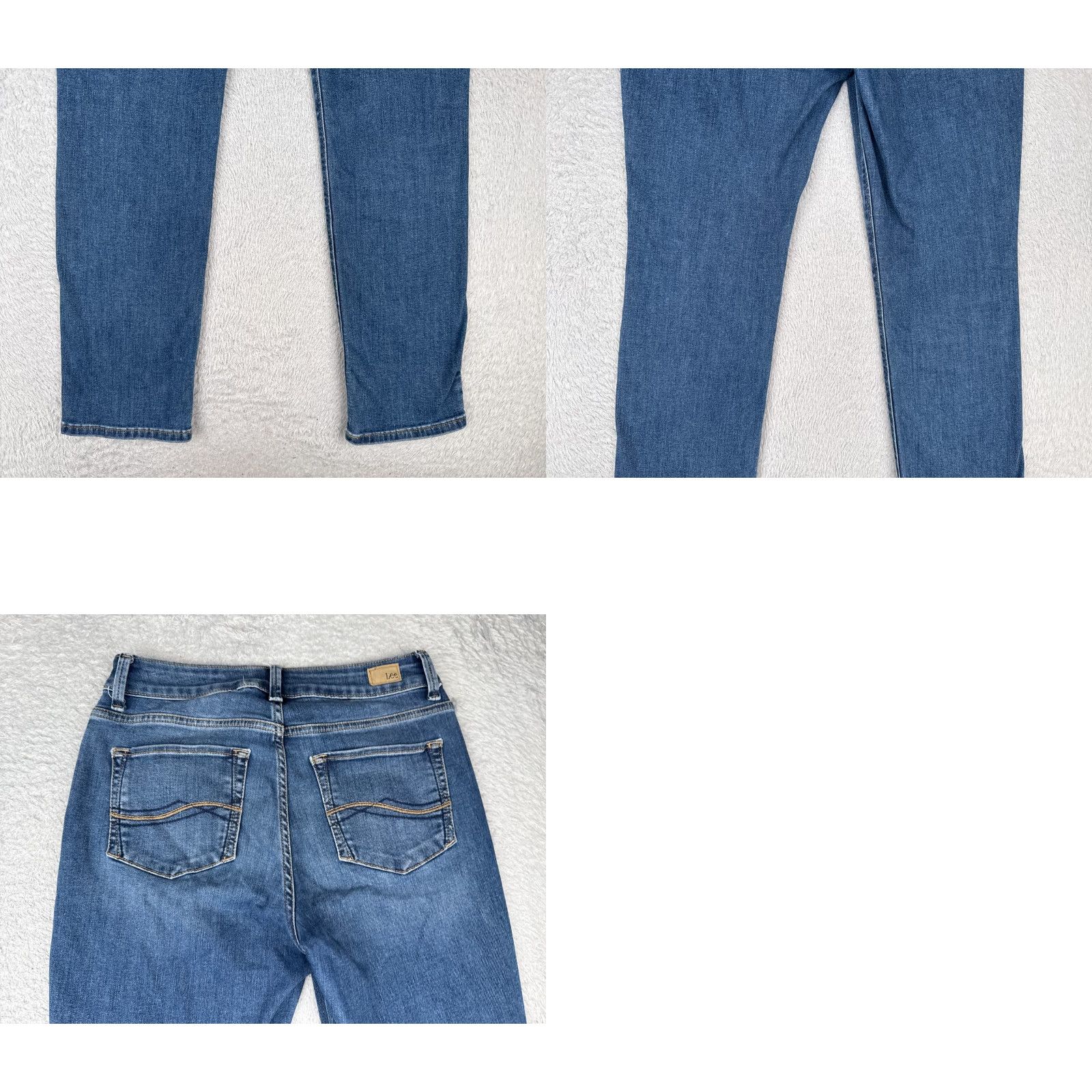 Lee Lee Jeans Junior 3 Blue Denim Regular Fit Straight Leg Mid Rise 27x28 Size 26" / US 2 / IT 38 - 10 Thumbnail