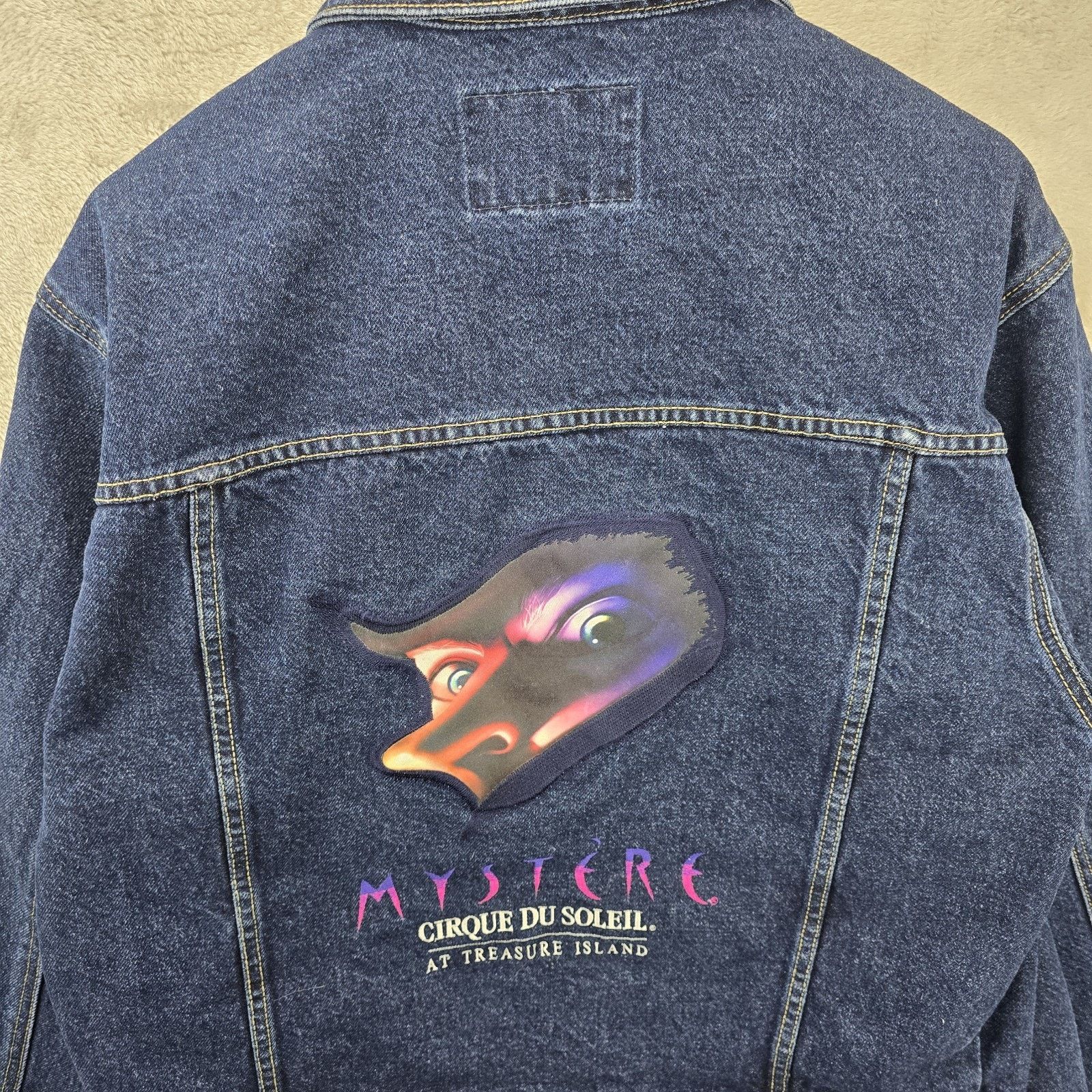 Other Vintage Mystere Cirque Du Soleil Denim Jean Jacket Large Size L / US 10 / IT 46 - 2 Thumbnail