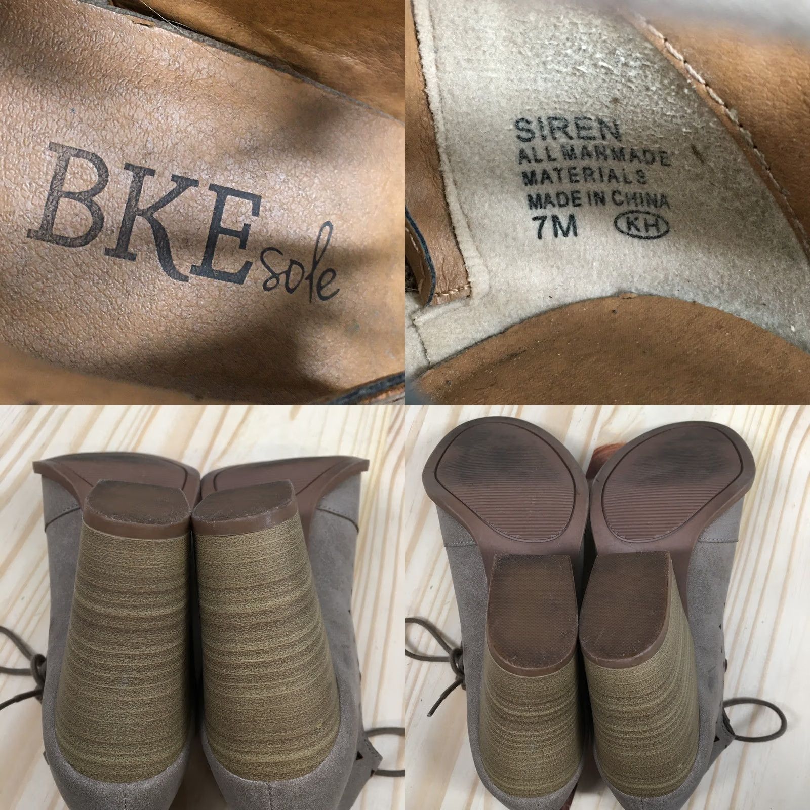 Vintage BKE Sole Sandals Womens 7M Siren Lace Up Heeled Ankle Strappy Brown Faux Leather Sandal Women Womens Size US 7 / IT 37 - 9 Thumbnail