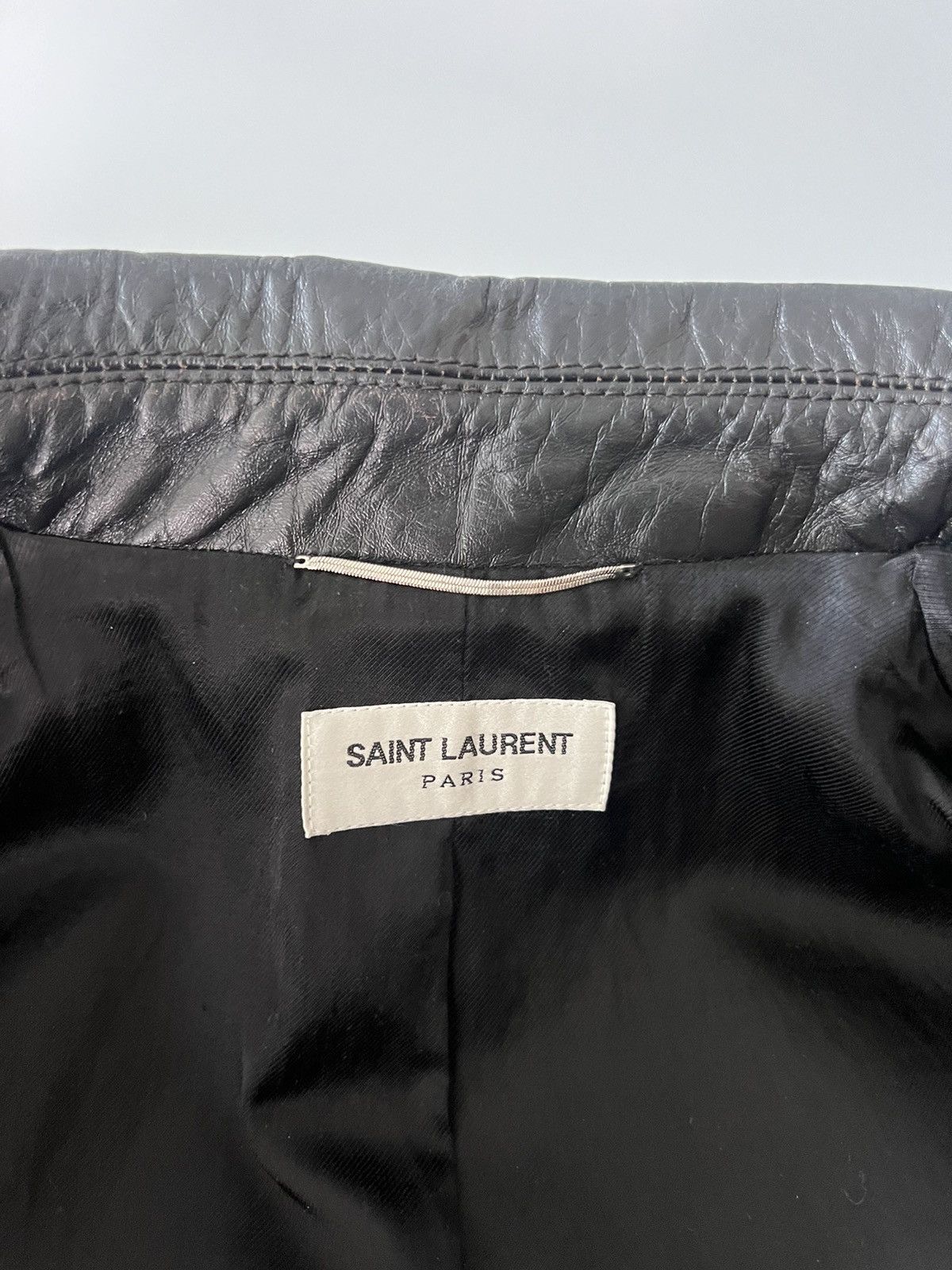 Saint Laurent Paris $4.3k Denim Style Aged Leather Trucker Jackets Size US M / EU 48-50 / 2 - 4 Thumbnail