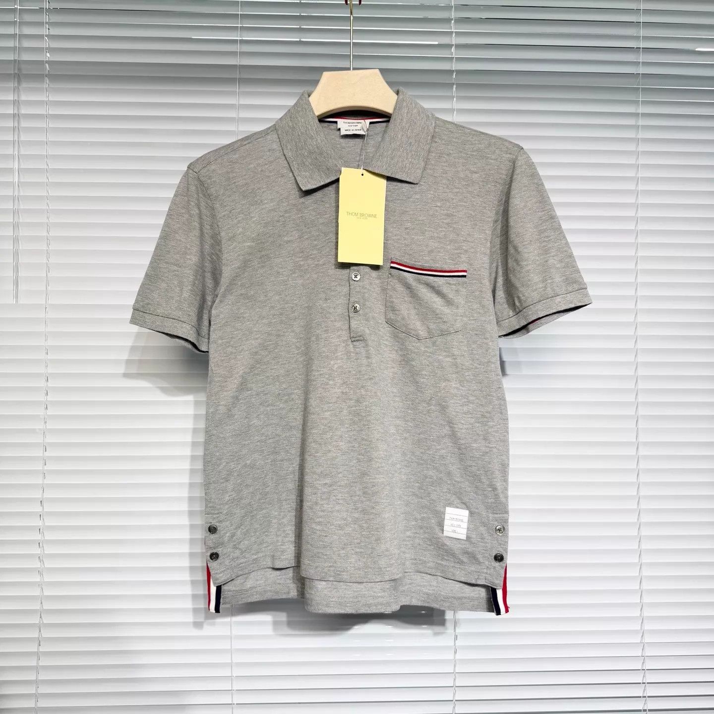 Thom Browne TB Short Sleeve Polo Gray Striped Size 1 Size US S / EU 44-46 / 1 - 1 Thumbnail