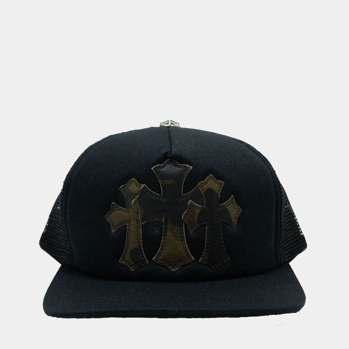 Chrome Hearts Chrome Hearts Triple Leather Cemetery Cross Trucker Hat Size ONE SIZE - 1 Thumbnail