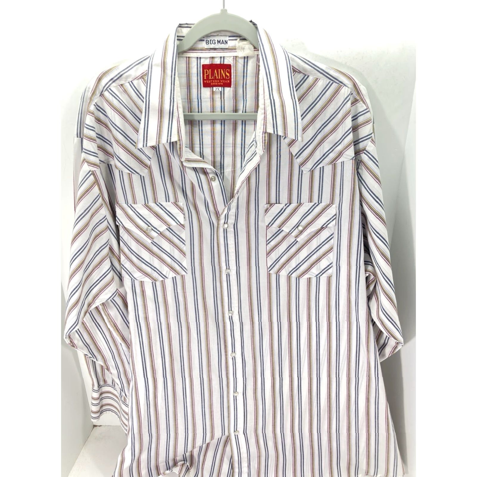 Vintage VINTAGE Ely Plains Pearl Snap Shirt Men Big 2X Stripe Long Sleeve Western Shirt Size US XXL / EU 58 / 5 - 2 Thumbnail