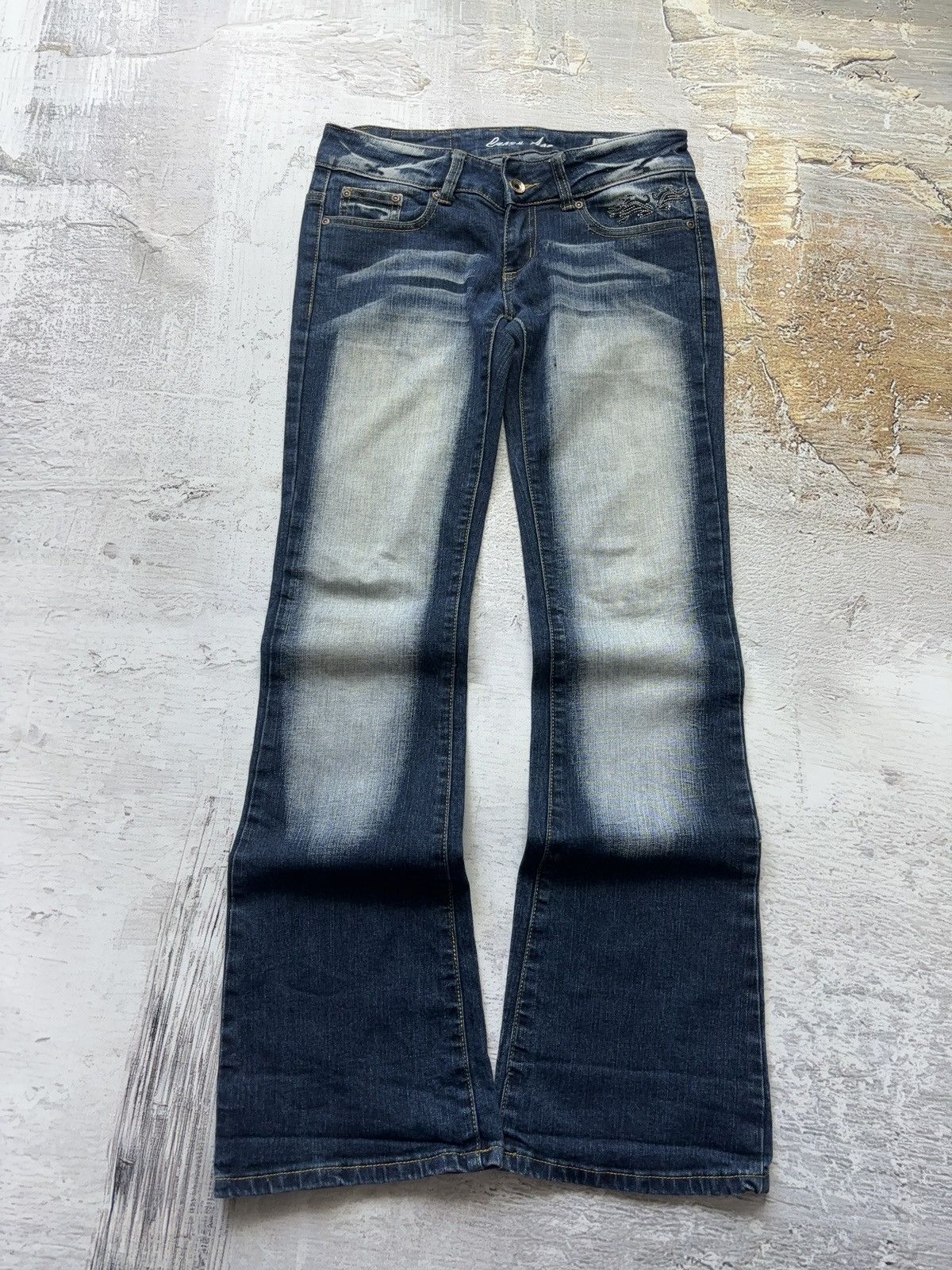 Vintage Crazy Age 00s y2k “Don’t look” flared vintage denim jeans Size 27" / US 4 / IT 40 - 1 Thumbnail
