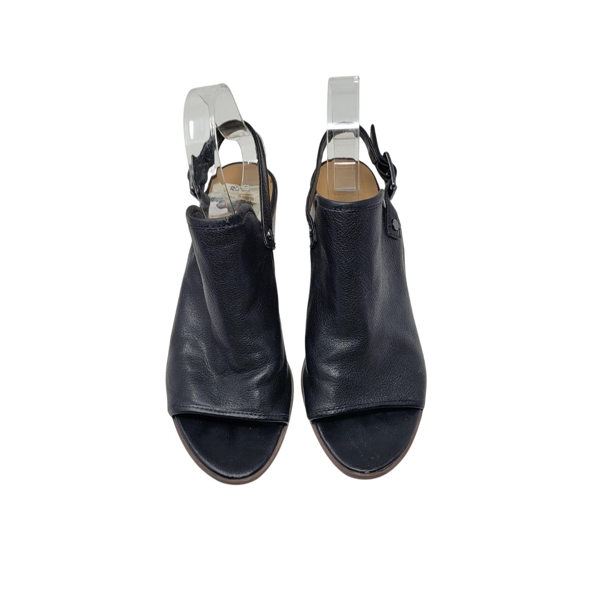 Franco Sarto Franco Sarto Womens Humor Black Leather Block Heel Sling Bac Size US 8 / IT 38 - 2 Thumbnail