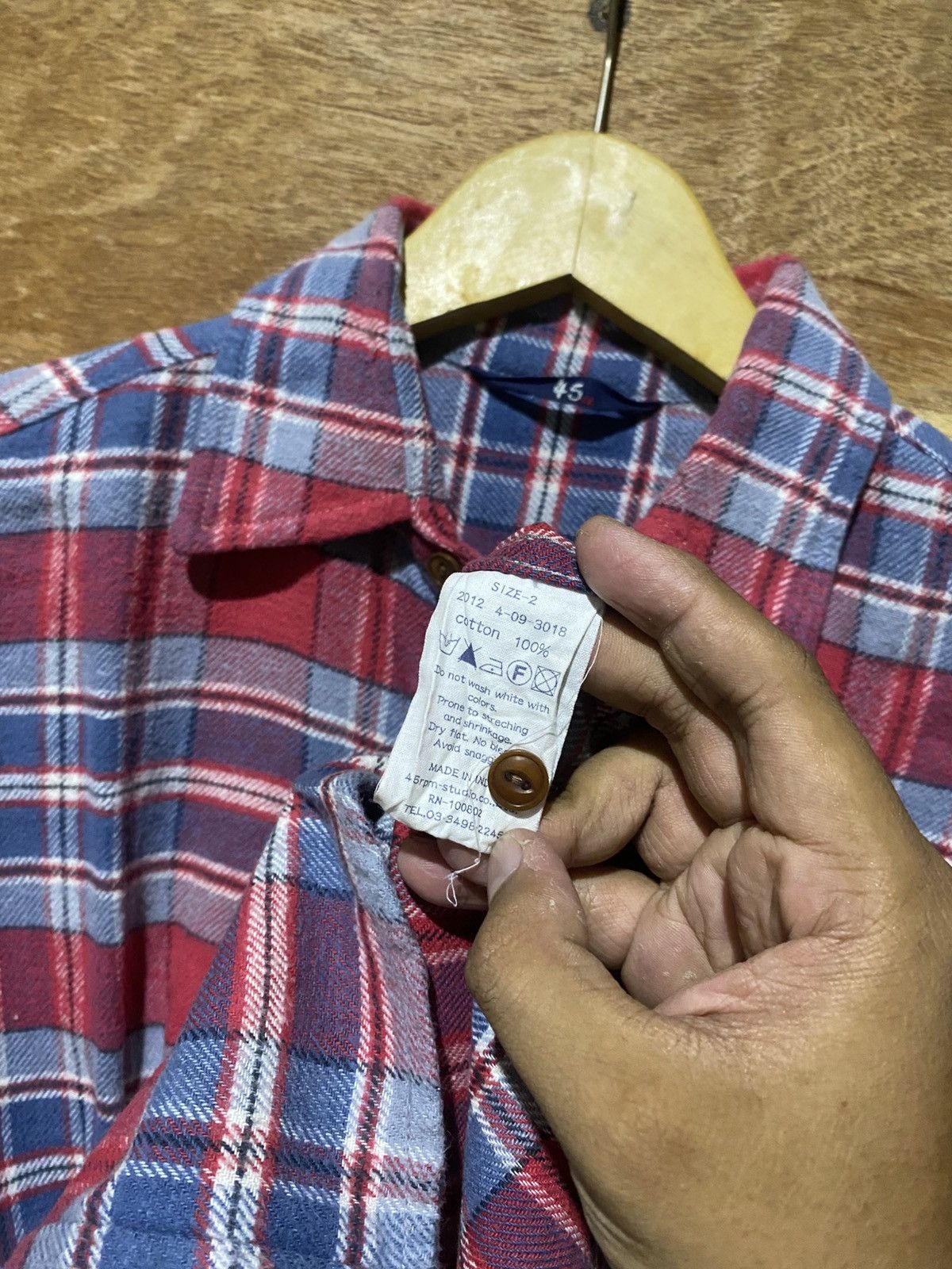 45rpm 💸BINDING OFFER💸 45RPM PLAID FLANNELSHIRT Size US M / EU 48-50 / 2 - 5 Thumbnail