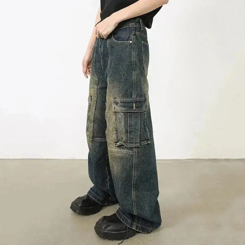 Japanese Brand Vintage washed high street baggy wide leg jeans Size US 32 / EU 48 - 6 Thumbnail