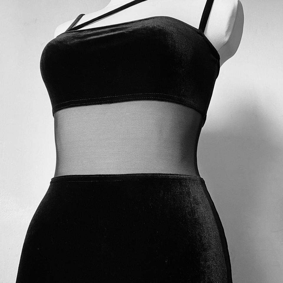 Vintage Velvet maxi dress with transparent details Size S / US 4 / IT 40 - 6 Thumbnail