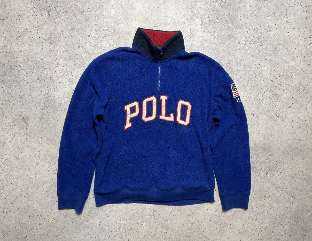 Polo Ralph Lauren Vintage Fleece Sweatshirt 1/4 Zip Polo Ralph Lauren USA Y2K Size US M / EU 48-50 / 2 - 2 Thumbnail