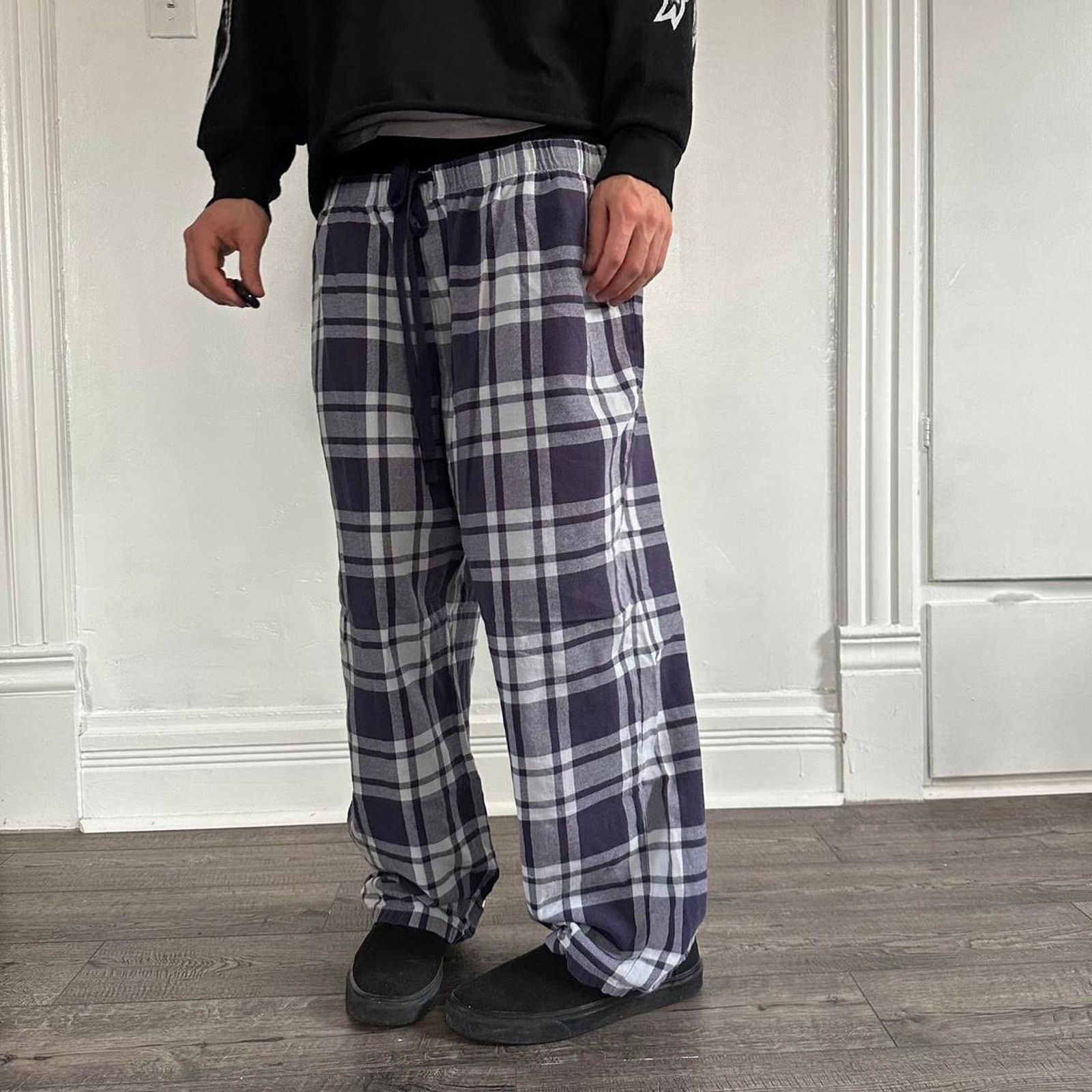 Vintage Vintage Y2K Purple plaid Cotton Baggy Pajama PJ Lounge Pants Size US 34 / EU 50 - 1 Thumbnail