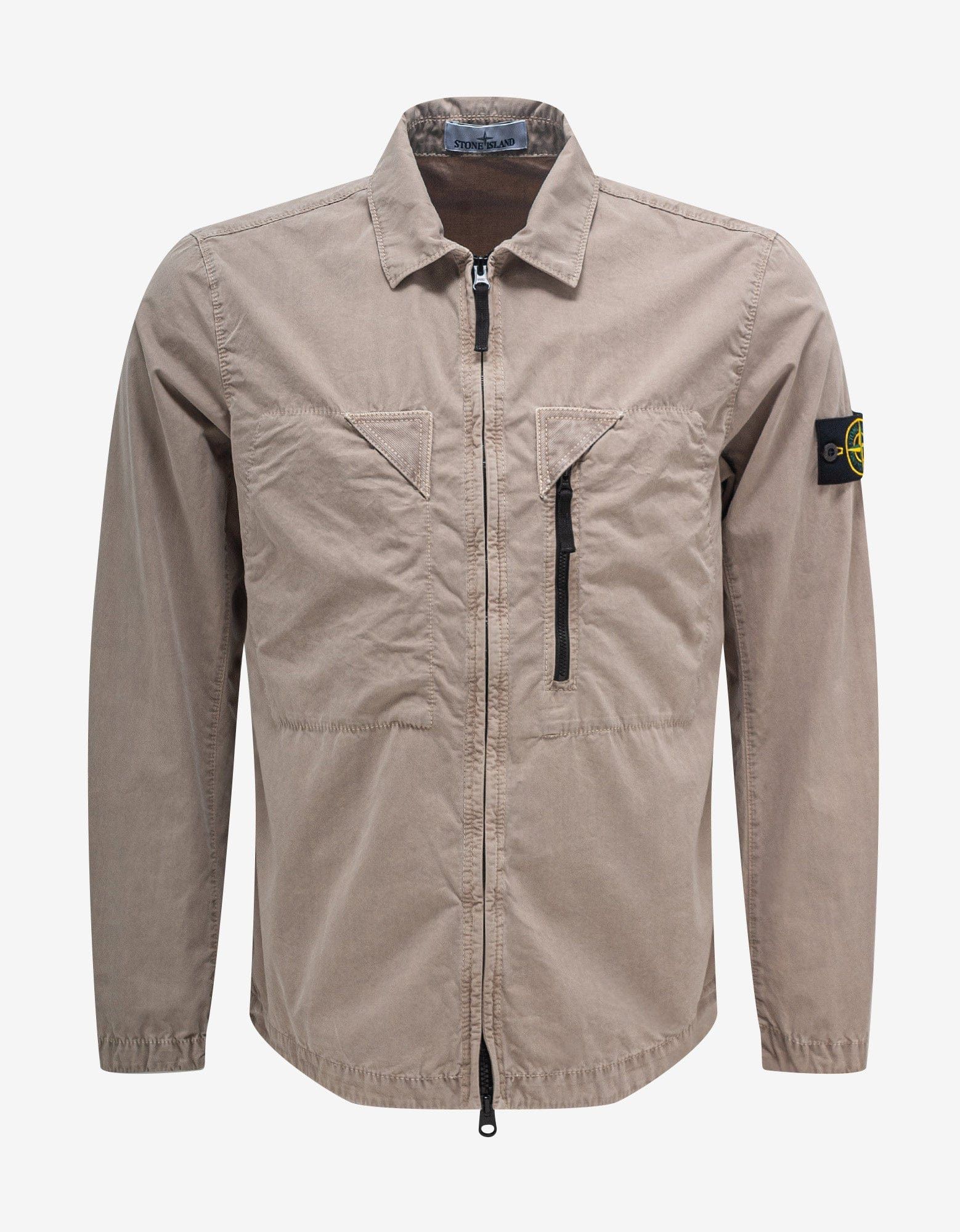 image of Stone Island Grey Old Treatment Overshirt, Men's (Size Medium)