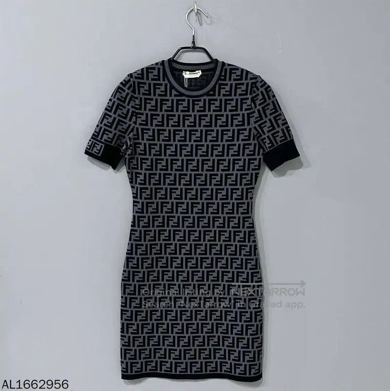 Fendi Fendi Gray Logo Print Women's Dress . Size XXS / US 00 / IT 34 - 1 Thumbnail