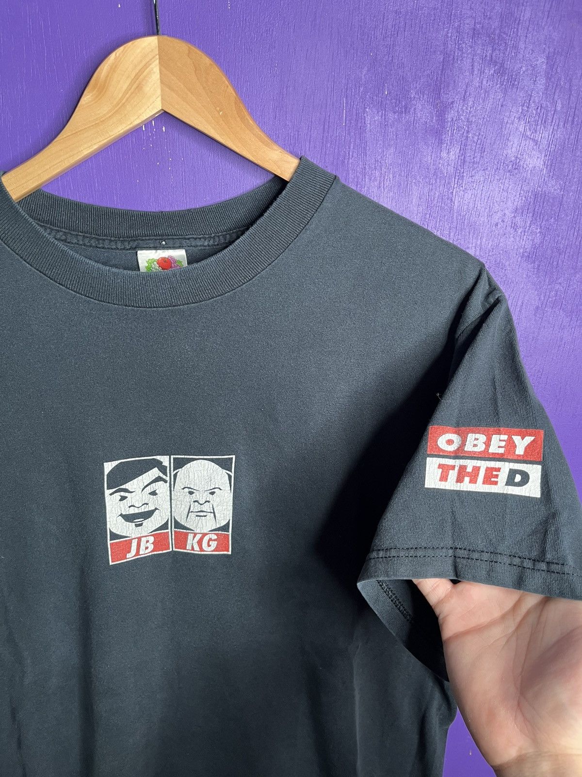 Obey × Vintage Vintage ‘00s Obey Jack black O bey the D t-shirt Size US L / EU 52-54 / 3 - 3 Thumbnail