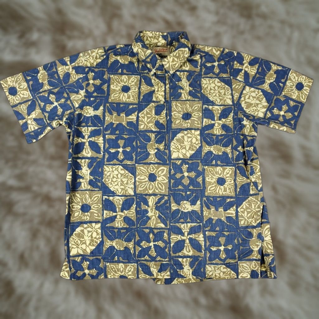 Reyn Spooner VINTAGE Reyn Spooner Hawaiian Shirt Mens Large Short Sleeve Button-Up Blue Tropical Beach 90s Mens Size US L / EU 52-54 / 3 - 1 Thumbnail