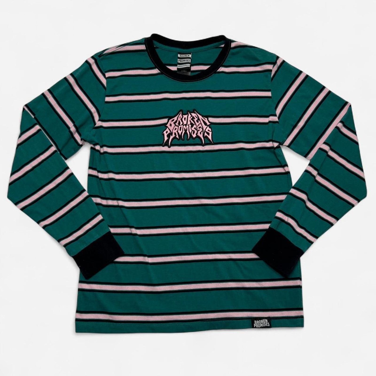 Broken Promises Co. Broken Promises GreenPink Striped Long Sleeve Graphic Size M Size US M / EU 48-50 / 2 - 1 Thumbnail