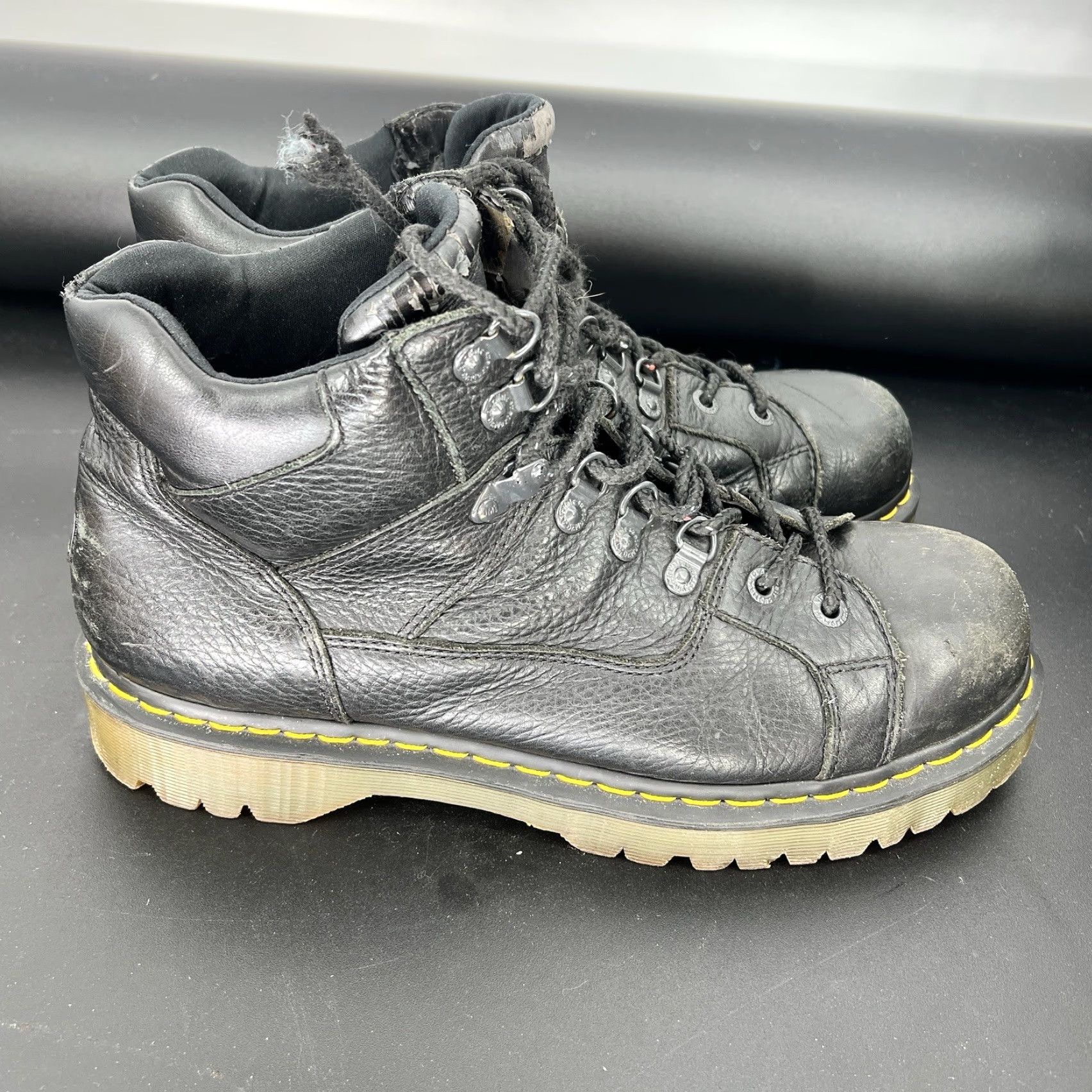 Dr. Martens VINTAGE Dr. Martens DMs Black Leather Mid Rise Work Biker Boots Mens US 14 Boots Size US 14 / EU 47 - 7 Thumbnail