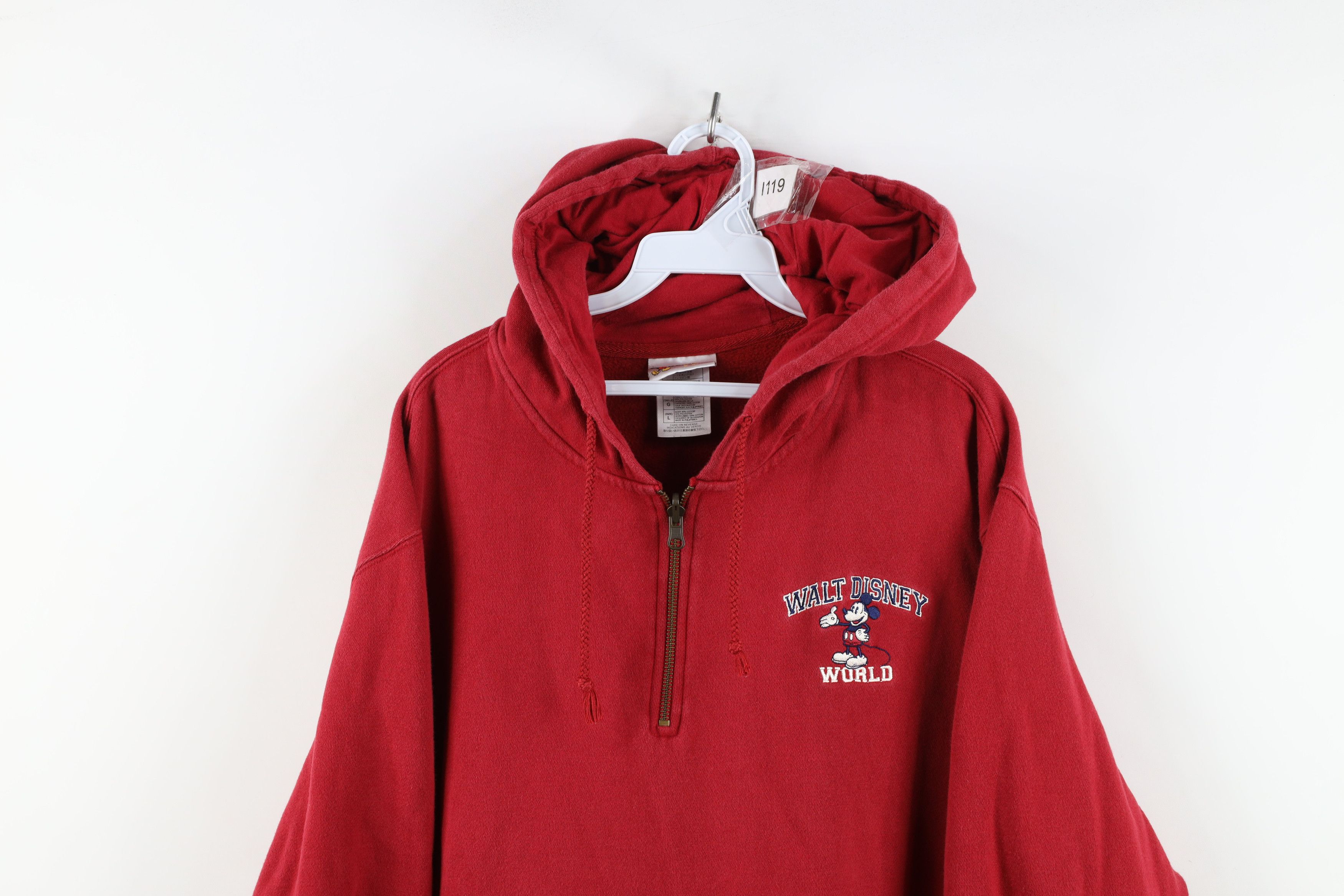 Disney Vintage 90s Walt Disney World Spell Out Mickey Mouse Hoodie Size L / US 10 / IT 46 - 2 Thumbnail