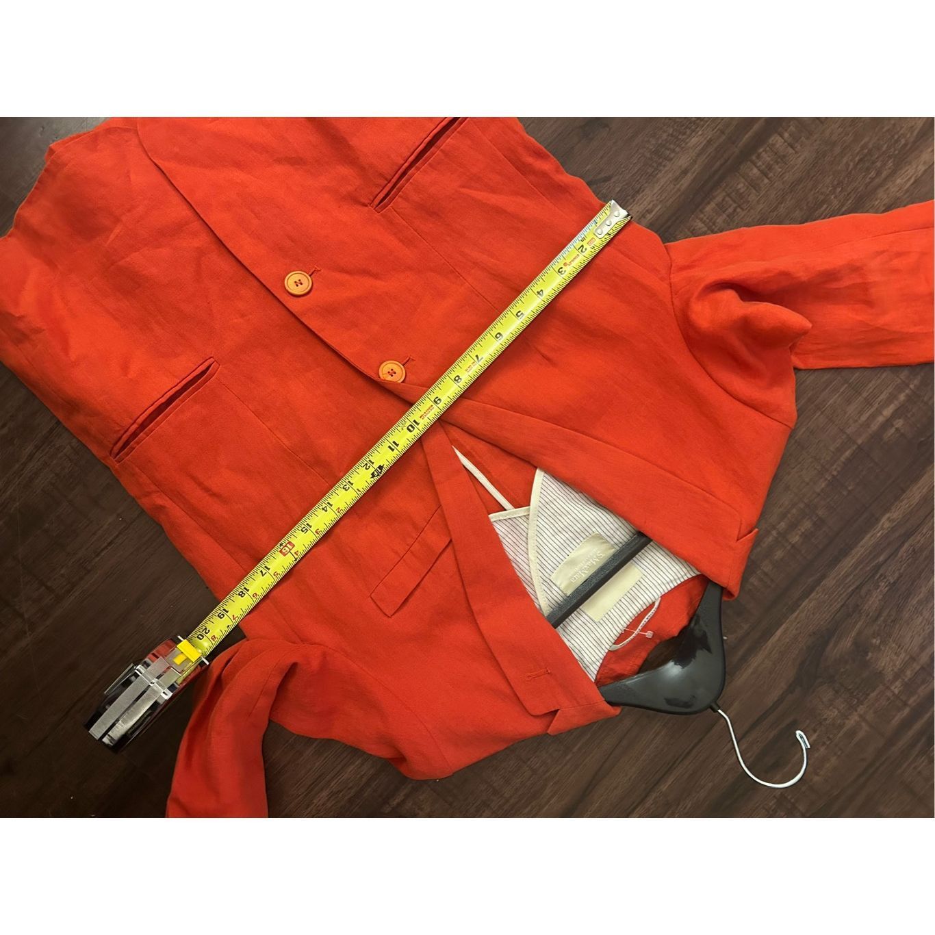 Max Mara Max Mara Linen Button Coral Orange Button Shell Blazer, *Siz Size M / US 6-8 / IT 42-44 - 8 Thumbnail