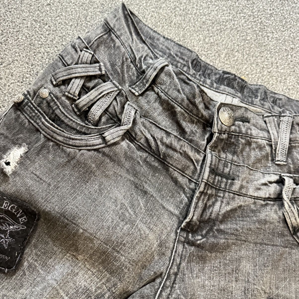 Le Grande Bleu (L.G.B.) Japanese y2k Double Waist Black Opium Distressed Denim Size US 32 / EU 48 - 12 Thumbnail