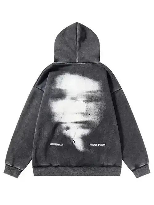 Vintage Double Face Printed Hoodie