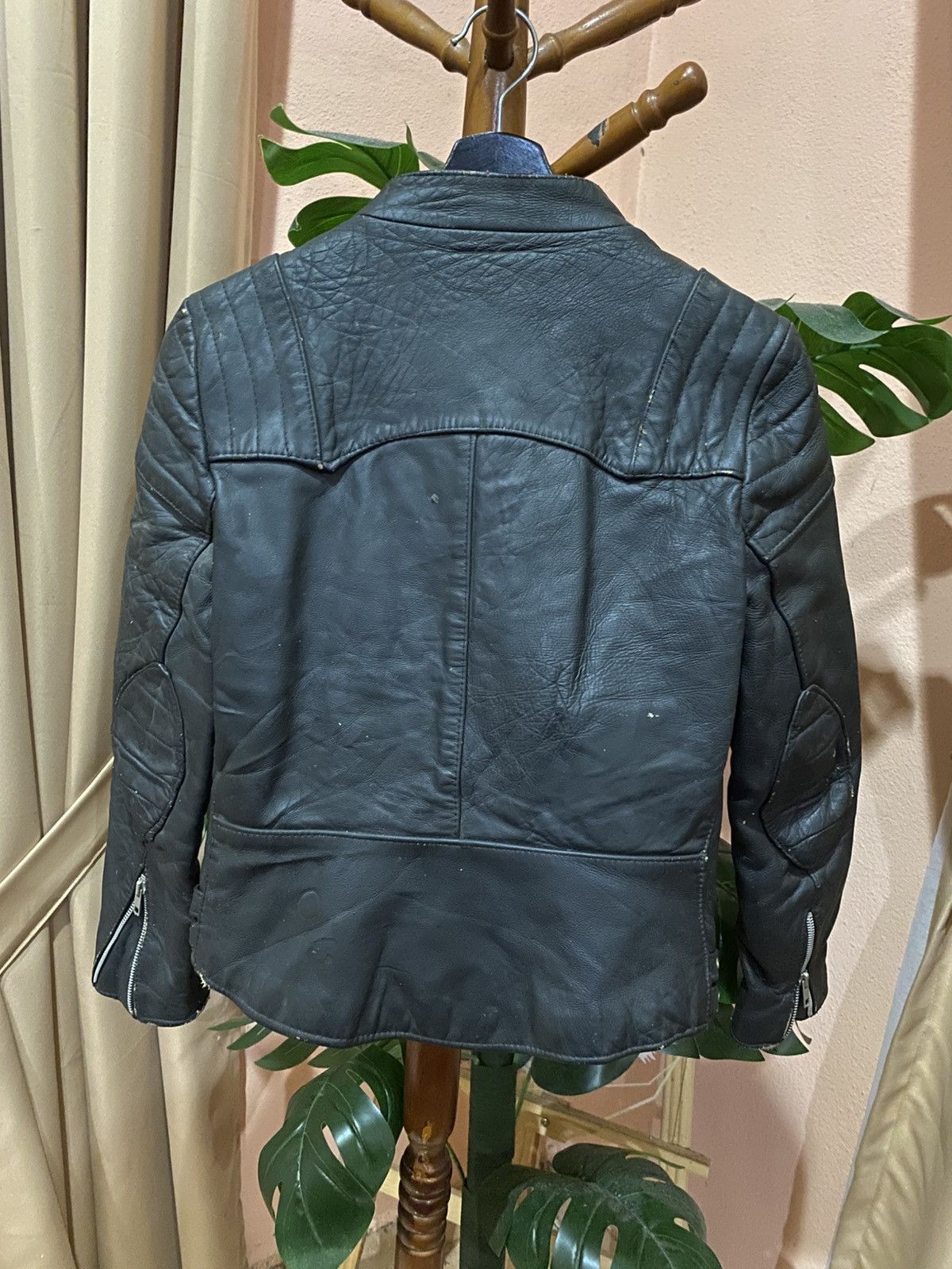 Other Vintage Black Leather Biker Jacket Made England Real Leather Size US S / EU 44-46 / 1 - 10 Thumbnail