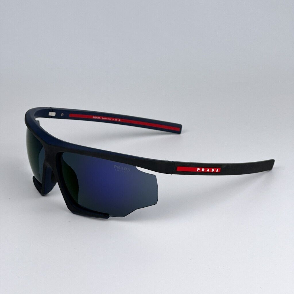 image of New Prada Linea Rossa Ps07Ys - 13K05U Shiel Sunglasses in Black/Purple, Men's