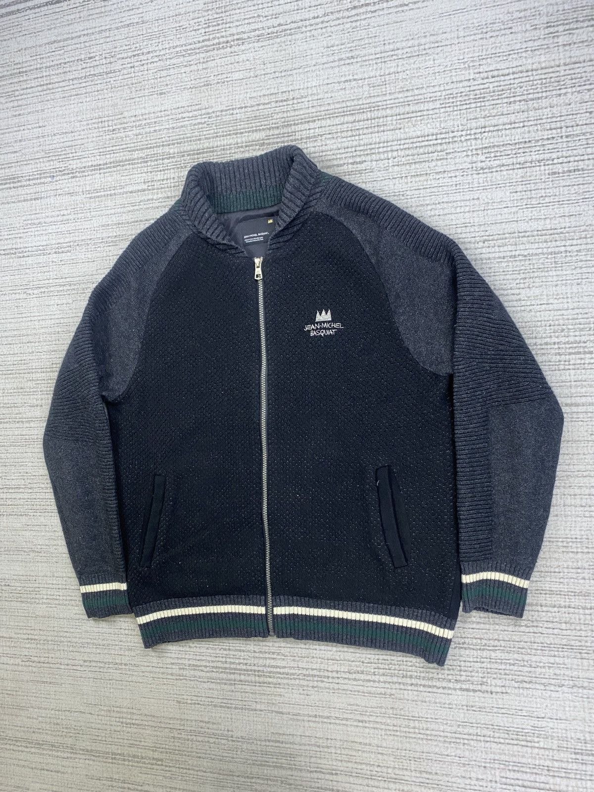 Jean-Michel Basquiat × Vintage Vintage Jean Michael Basquiat Embroidery Logo Zipper Jacket Size US M / EU 48-50 / 2 - 4 Thumbnail