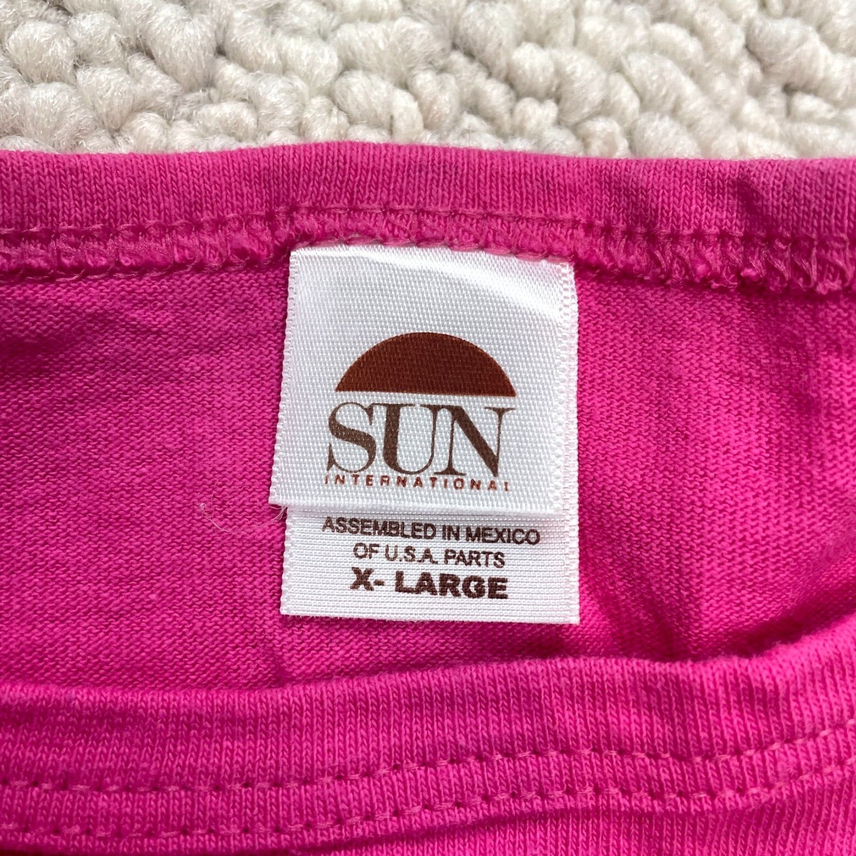 Vintage Sun International Shirt Adult XL Pink Cotton Short Sleeve Crew Neck T-Shirt Women Casual Size XL / US 12-14 / IT 48-50 - 3 Thumbnail