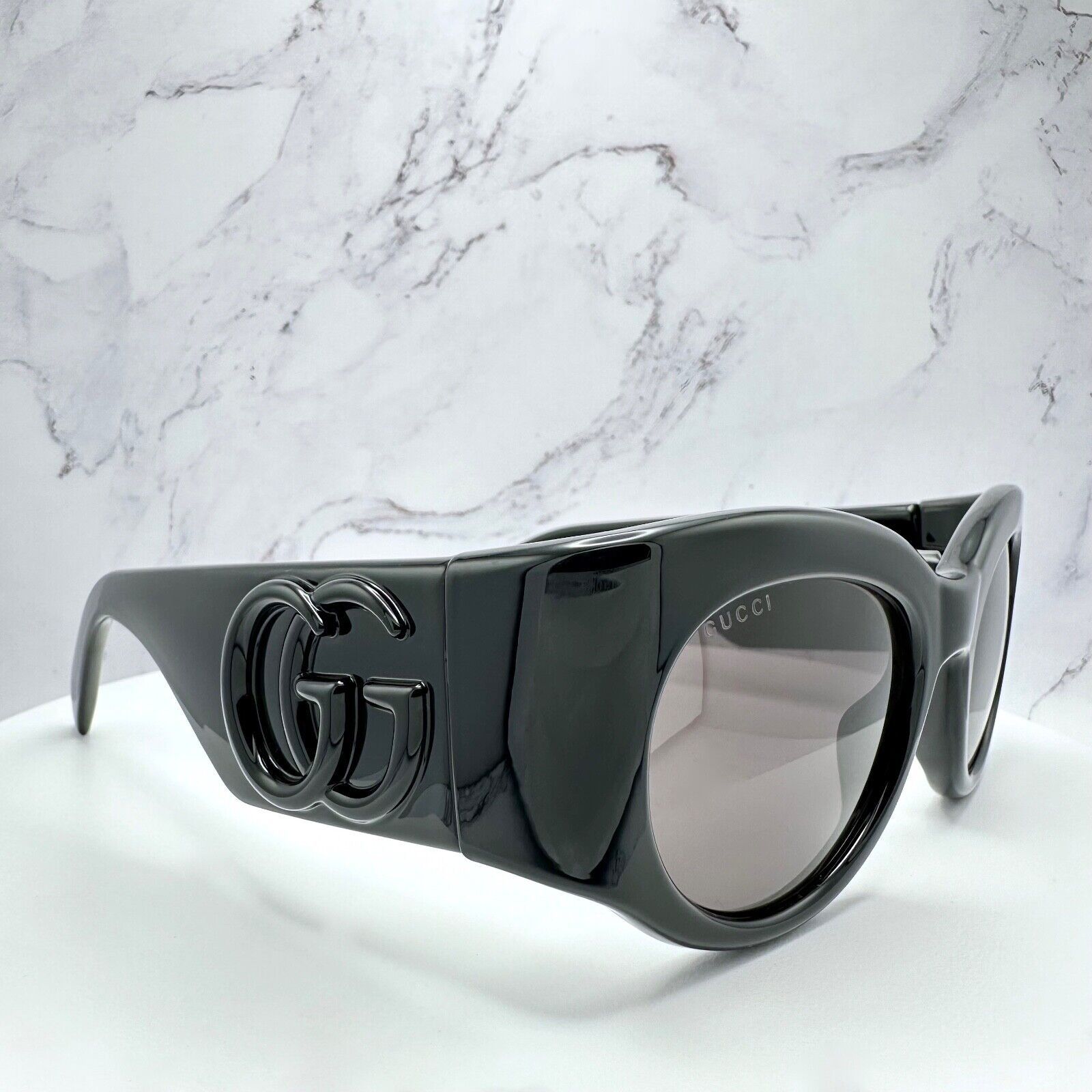 Gucci New GUCCI Sunglasses Black 3D GG Logo Wrap Triple Black Size ONE SIZE - 12 Thumbnail