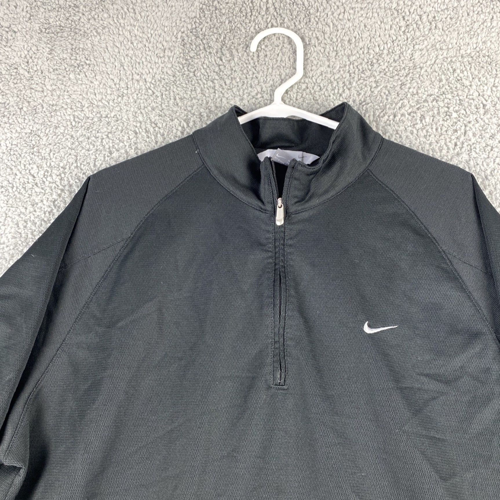 Nike Nike Pullover Jacket Adult XL Black Long Sleeve 1/4 Zip Light Mens Top 44-4 Size US XL / EU 56 / 4 - 3 Thumbnail