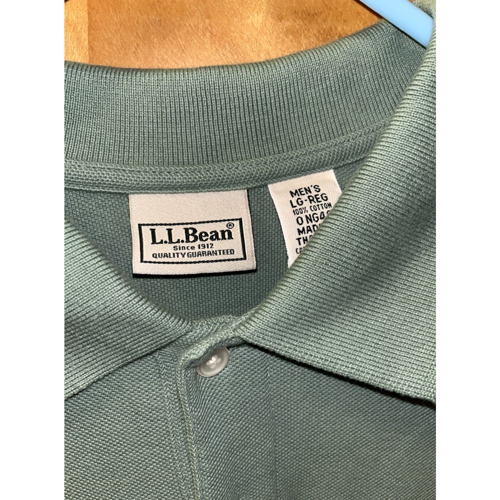 Vintage VINTAGE LL Bean Men's Large Long Sleeve Green Polo Shirt Maine Yankee Power Plant Logo Work Uniform Mens Size US L / EU 52-54 / 3 - 3 Thumbnail