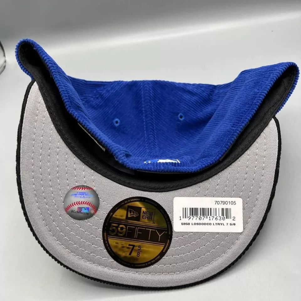 New Era Los Angeles LA Dodgers Hat Men 7 5/8 Corduroy Fitted Cap New Size ONE SIZE - 2 Thumbnail