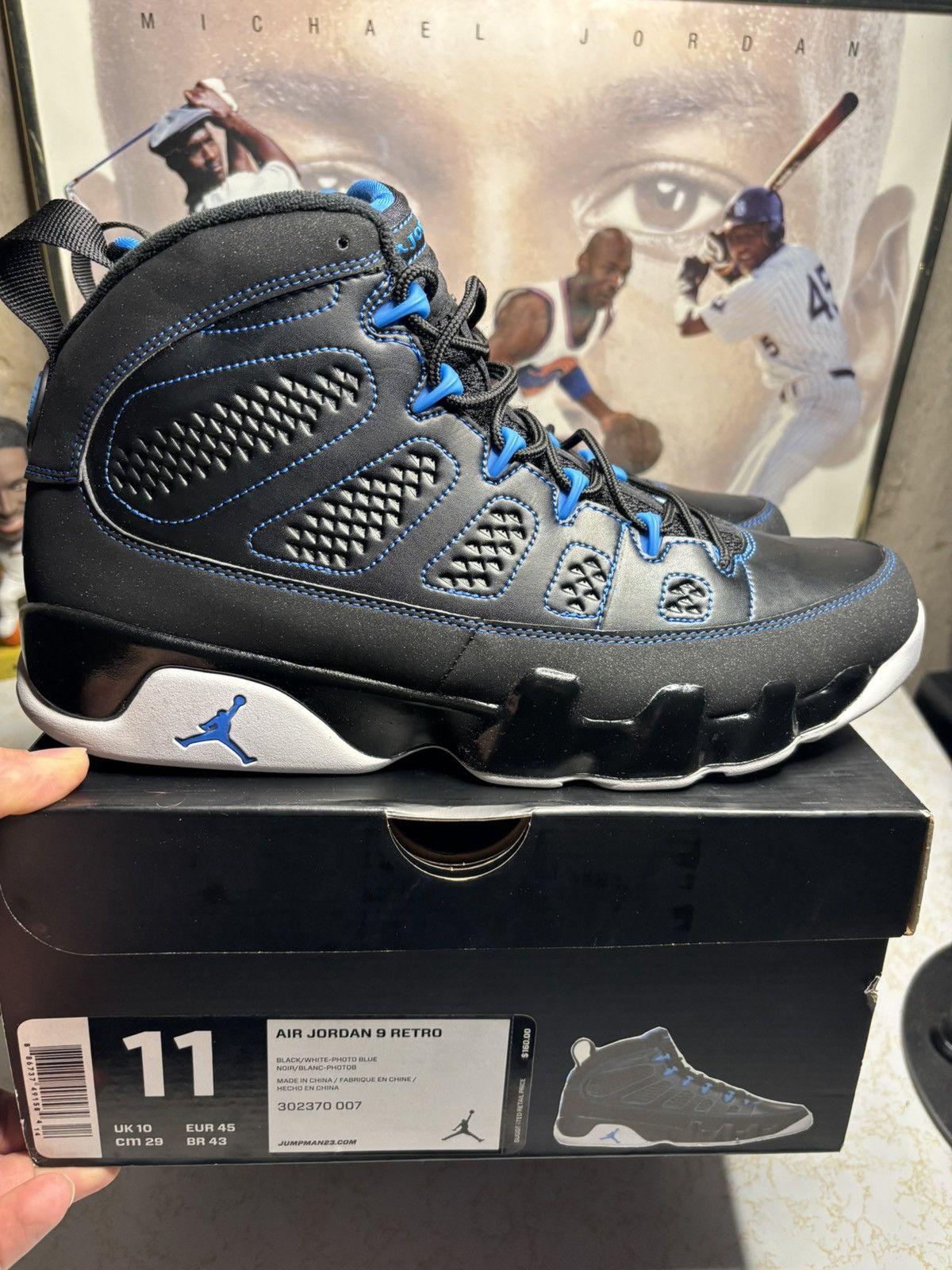 Jordan Brand Air Jordan 9 Retro OG photo blue Size US 11 / EU 44 - 1 Thumbnail