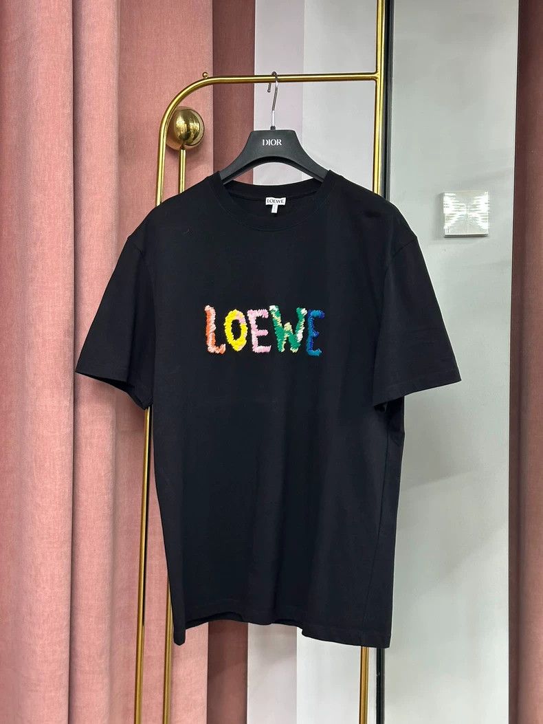 Loewe LOEWE Black letter color embroidered logo short sleeve T-s Size XS / US 0-2 / IT 36-38 - 1 Thumbnail