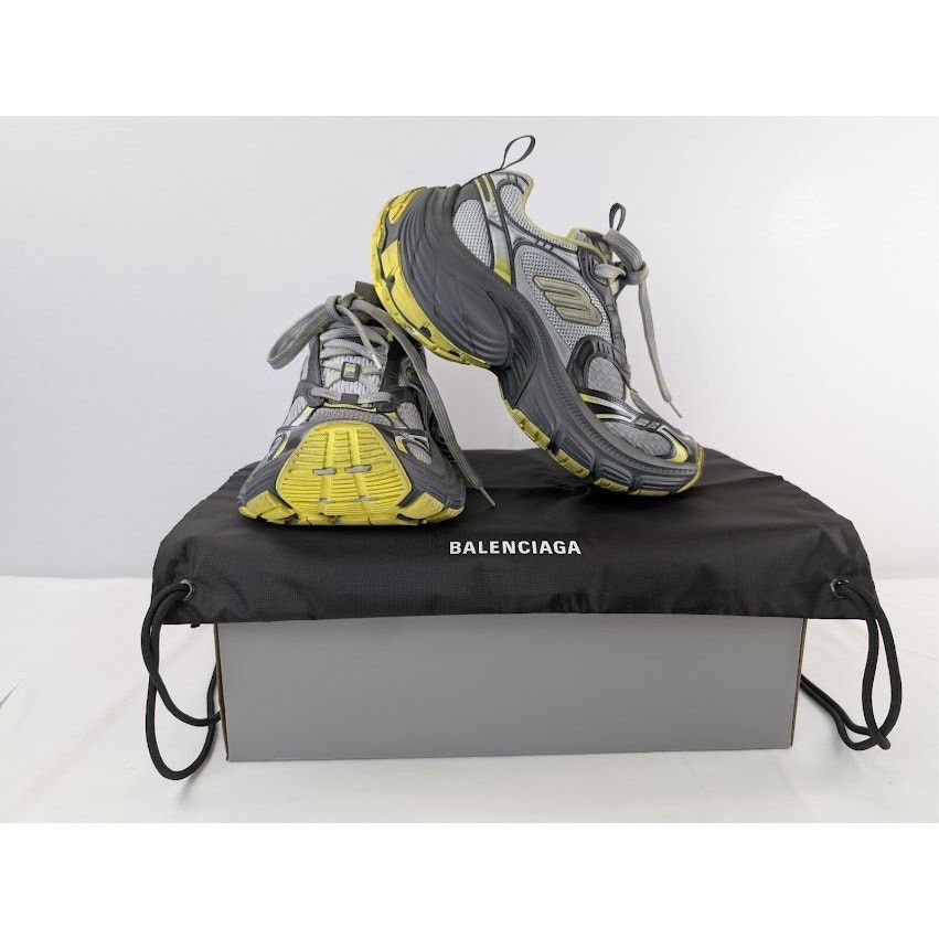 Balenciaga o1rshd1 10XL Low Top Sneaker in Grey / Yellow Size US 10 / EU 43 - 17 Thumbnail
