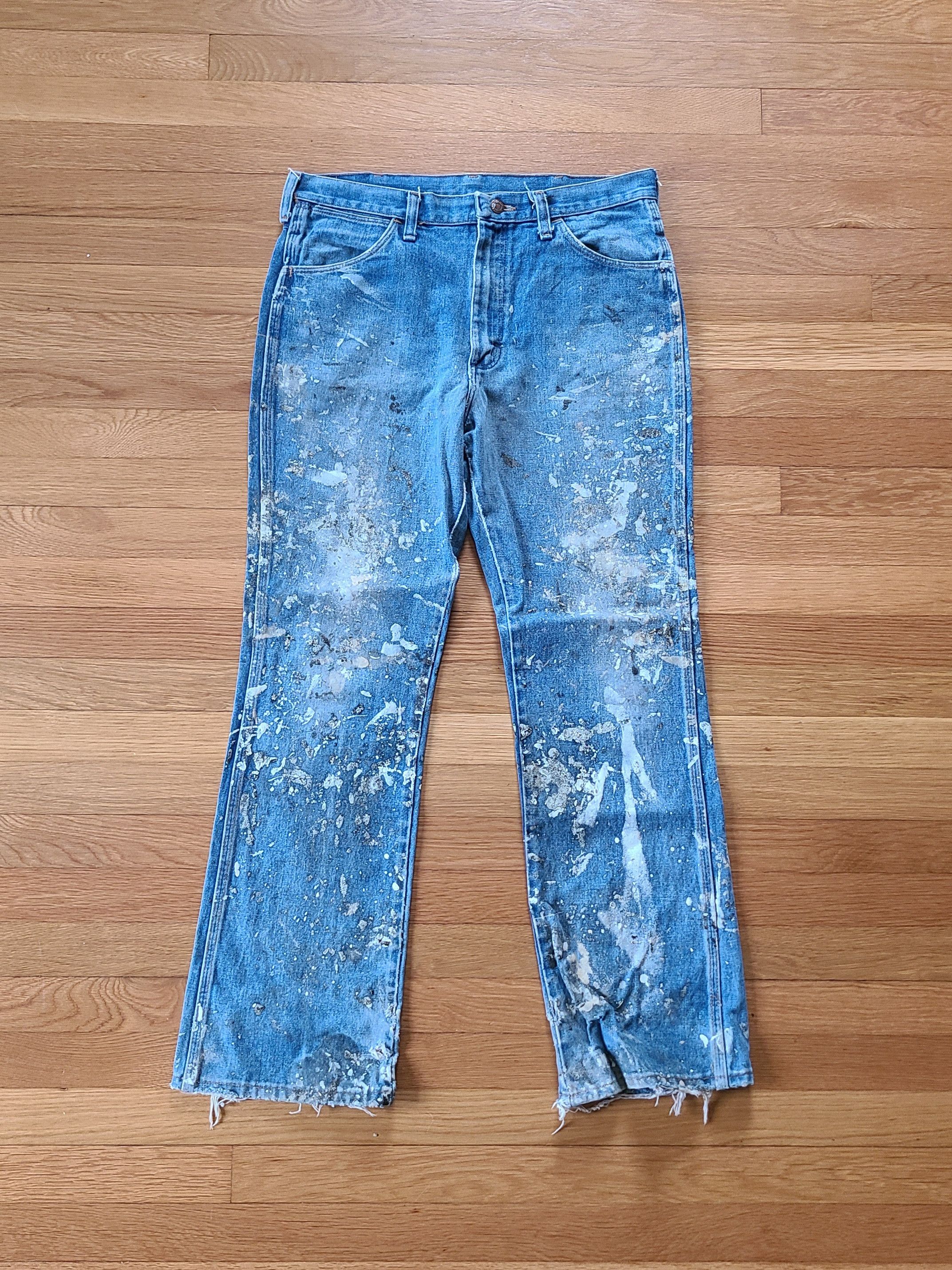 Cowboy Equipment Vintage 80s Wrangler Bootcut Painter Jeans Helmet Lang Style Size US 32 / EU 48 - 1 Thumbnail