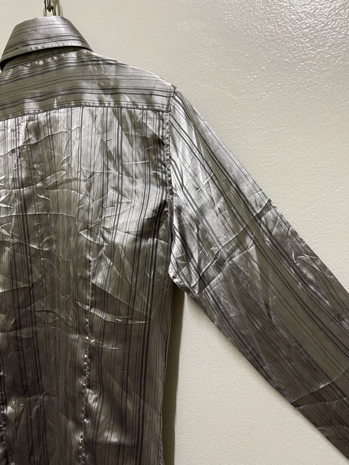 Japanese Brand × semanticdesign Semantic Design Silver Striped Shirt Size US L / EU 52-54 / 3 - 11 Thumbnail