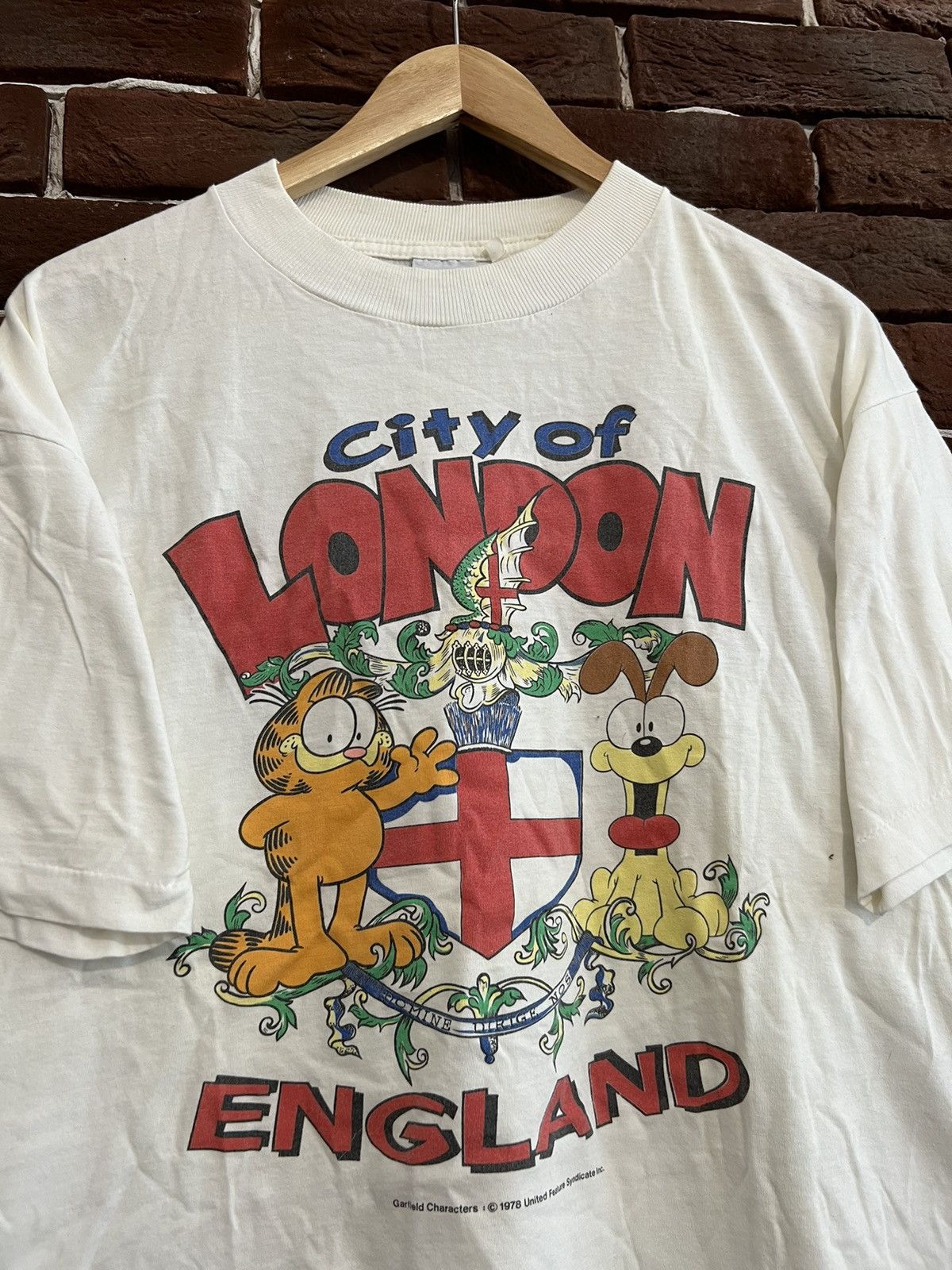 Anime Rare Vintage 90s Garfield England Cartoon Tee Movie XL Size US XL / EU 56 / 4 - 3 Thumbnail