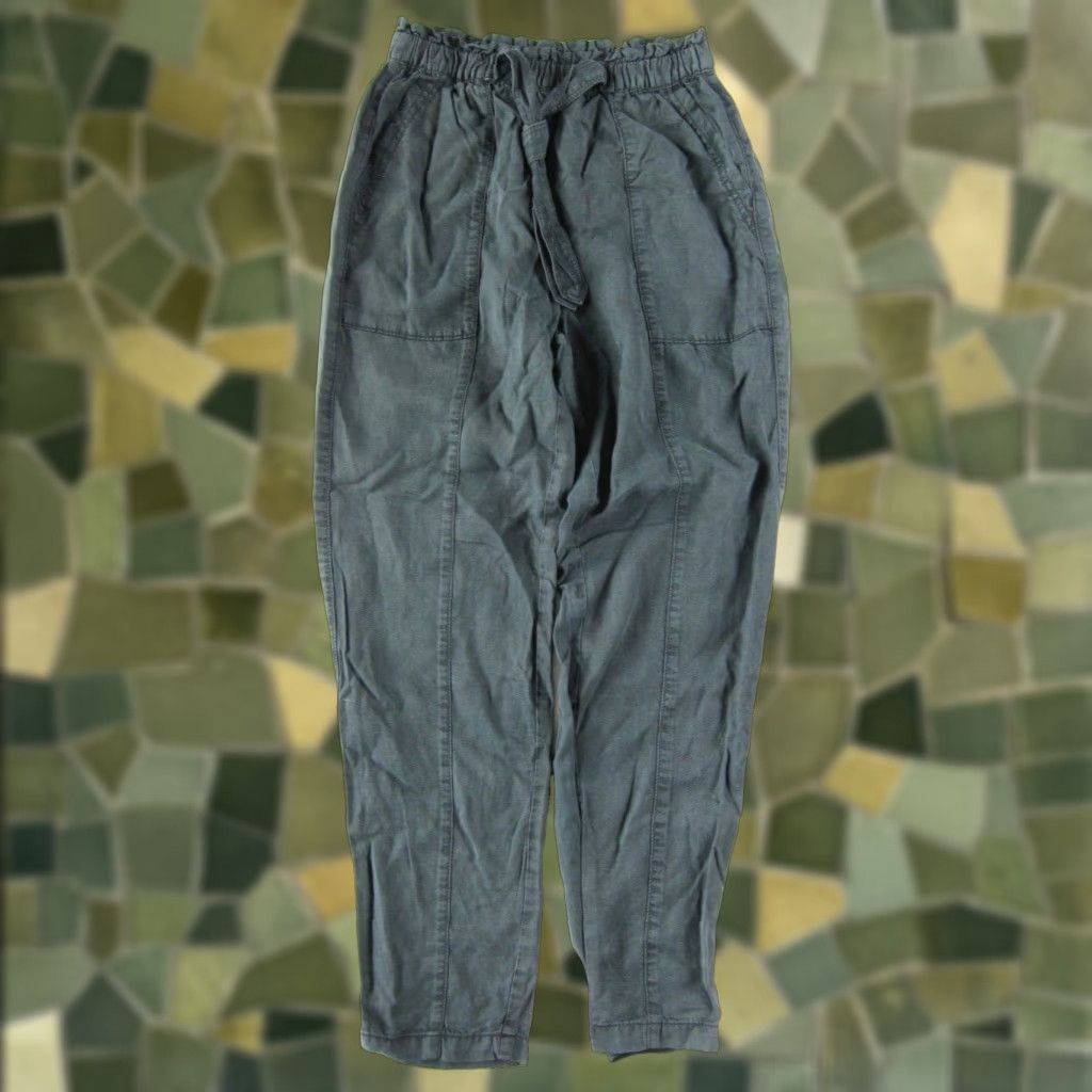 Vintage NWT Aerie 100% Rayon Grey Elastic Waist Pocket High Rise Trouser Chino Pant XS Size 26" / US 2 / IT 38 - 1 Thumbnail
