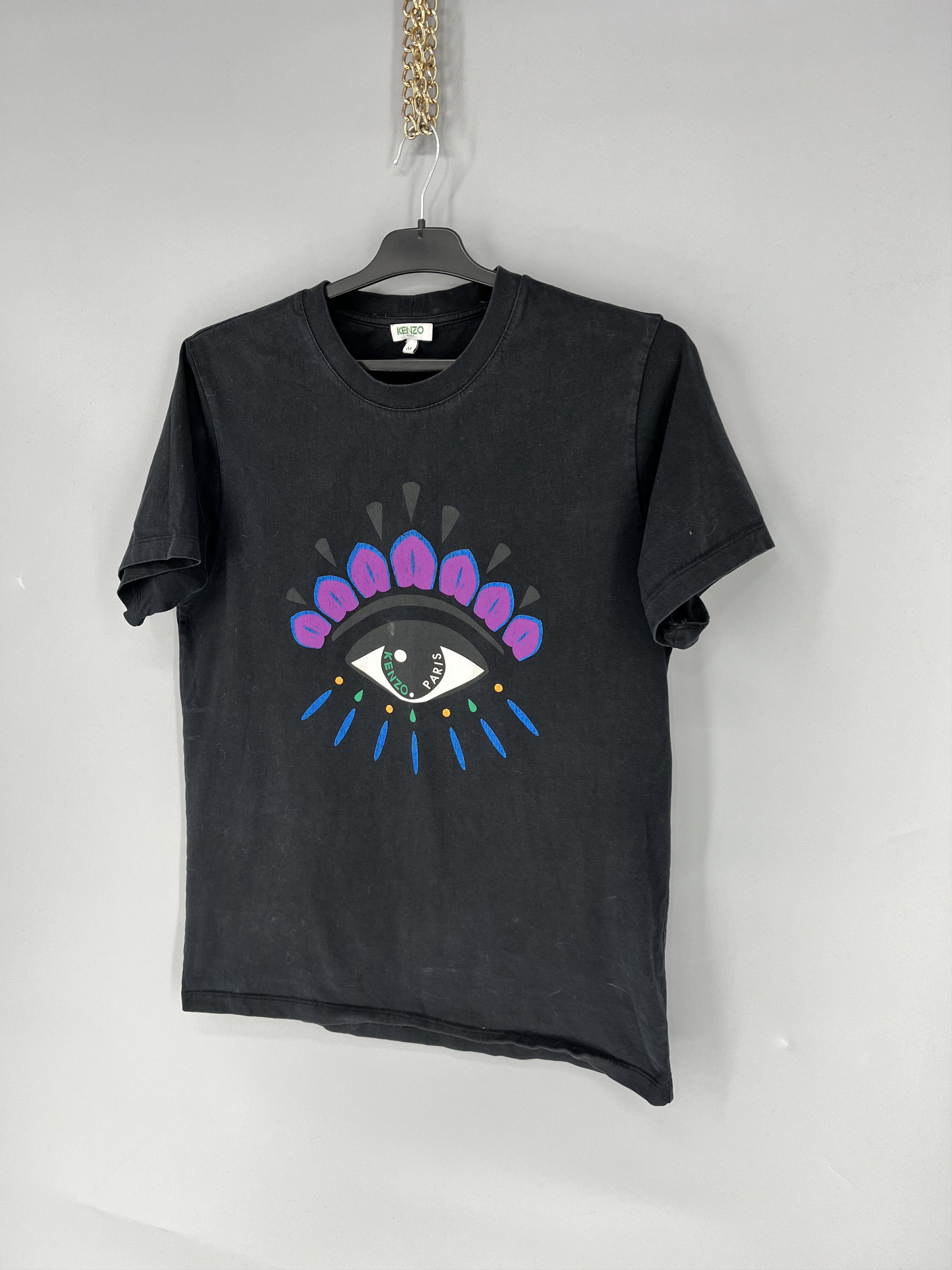Kenzo Vintage Kenzo Black Cotton Eye Printed T-Shirt M Size US M / EU 48-50 / 2 - 3 Thumbnail