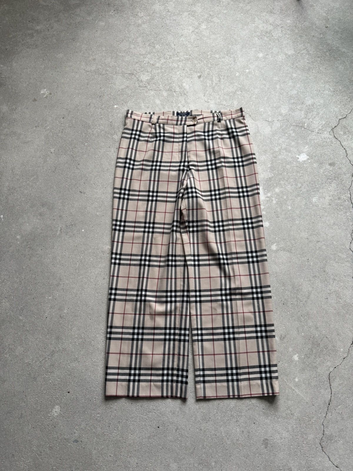 Vintage Burberry Pants Plaid Nova Check Wool