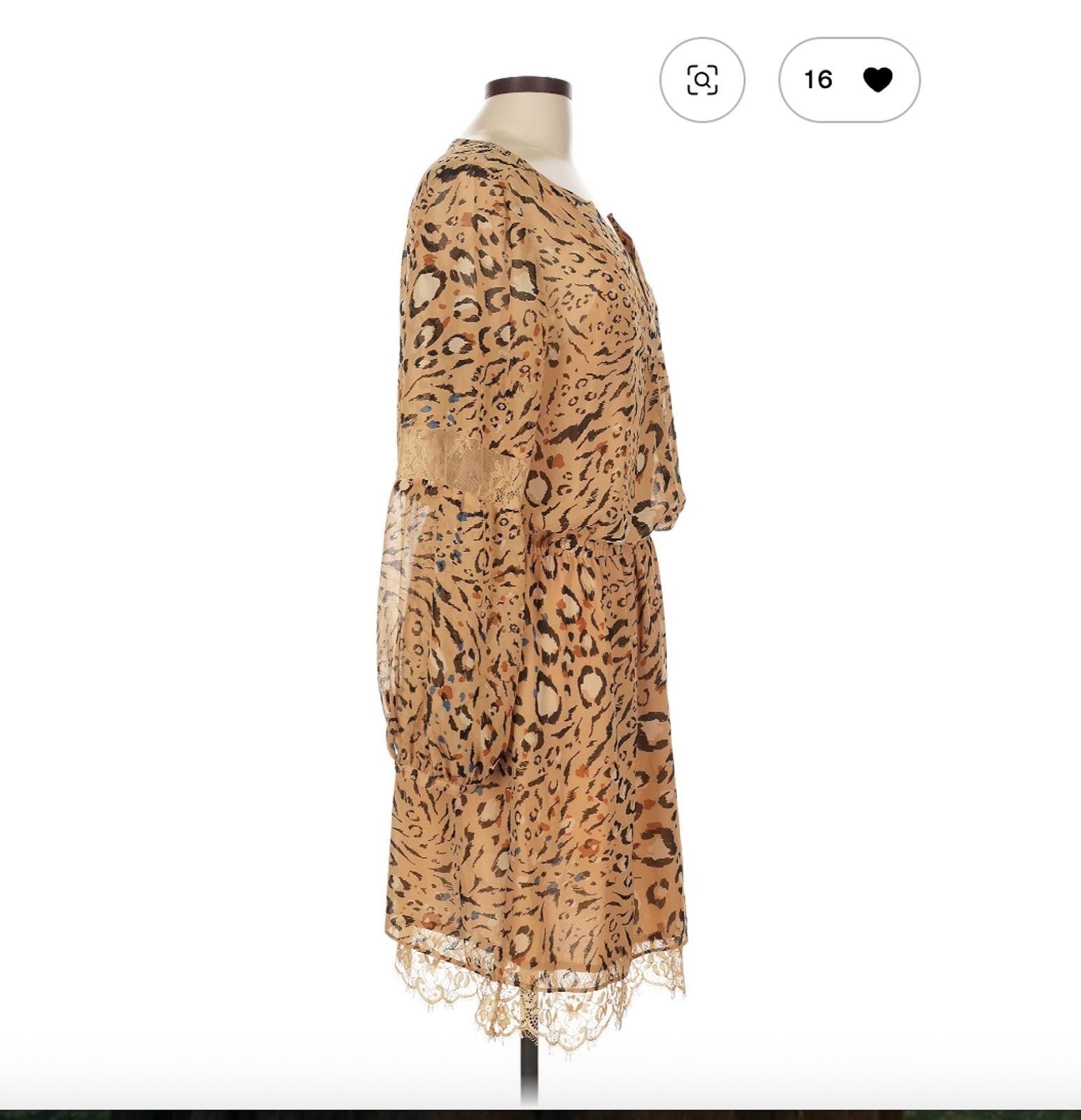 Other White House Black Market Size 12 Casual Animal Print Dress Size XL / US 12-14 / IT 48-50 - 3 Thumbnail