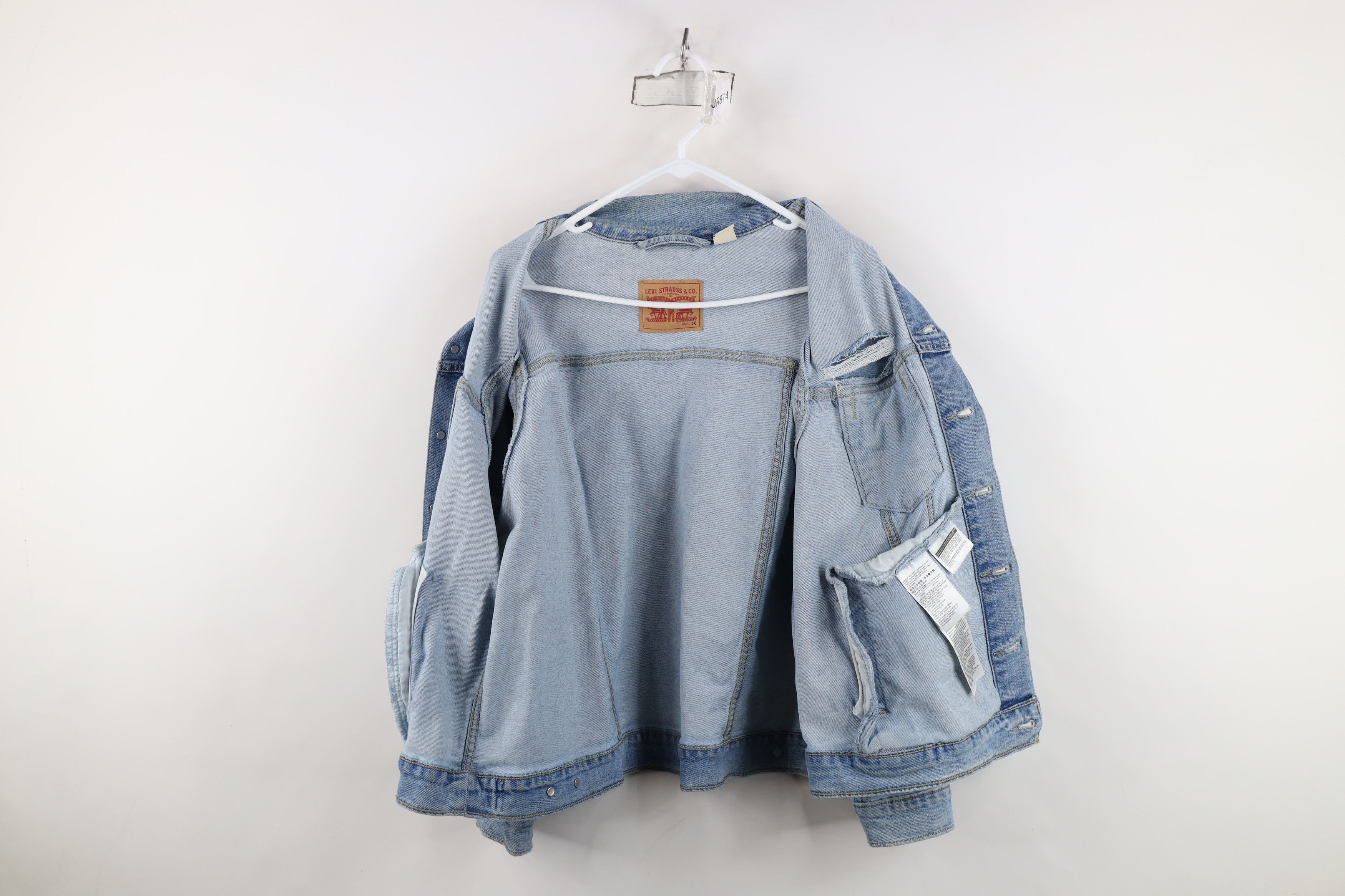 Levi's Vintage Y2K Levis Stretch Denim Jean Trucker Jacket Blue Size XL / US 12-14 / IT 48-50 - 12 Thumbnail