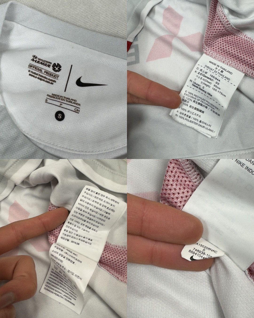 Nike Nike Men White Gray Western Sydney Wanderers FC Jersey Small Size US S / EU 44-46 / 1 - 6 Thumbnail