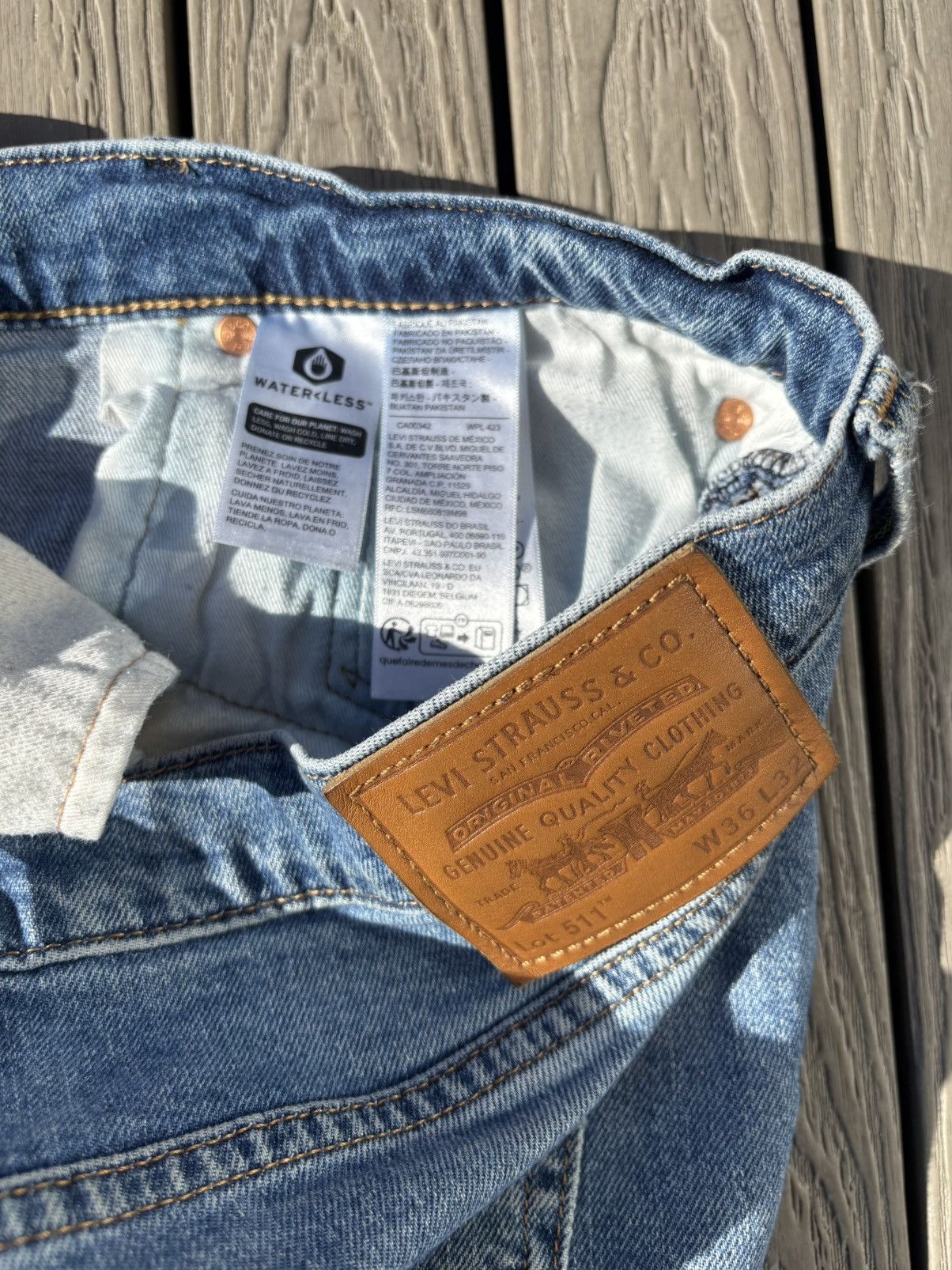 Levi's Levi’s Premium 511 Slim Fit Jeans Men 36x32 Light Wash Size US 36 / EU 52 - 6 Thumbnail
