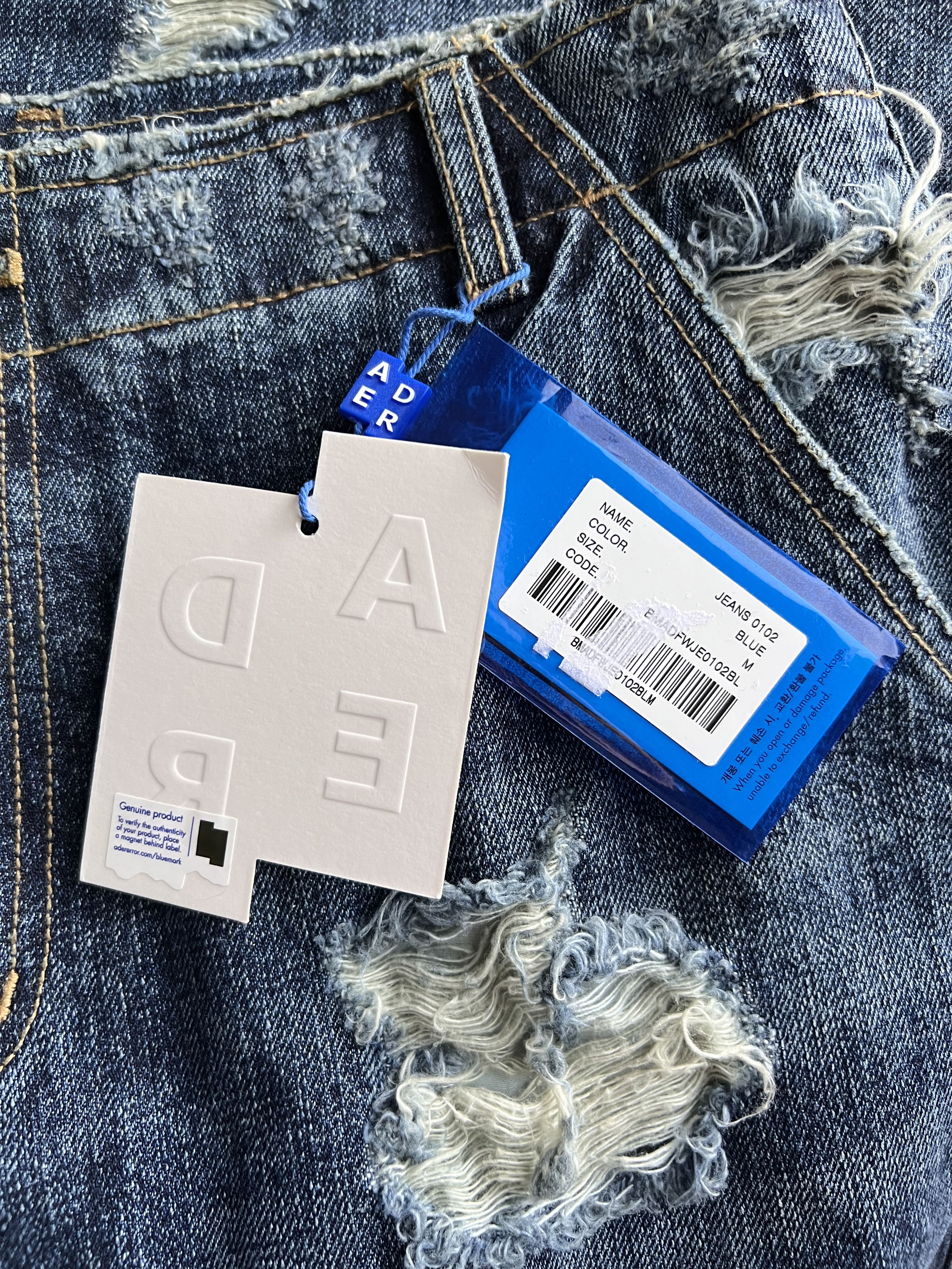 Ader Error Ader Error Blue Distressed Jeans Size US 32 / EU 48 - 9 Thumbnail