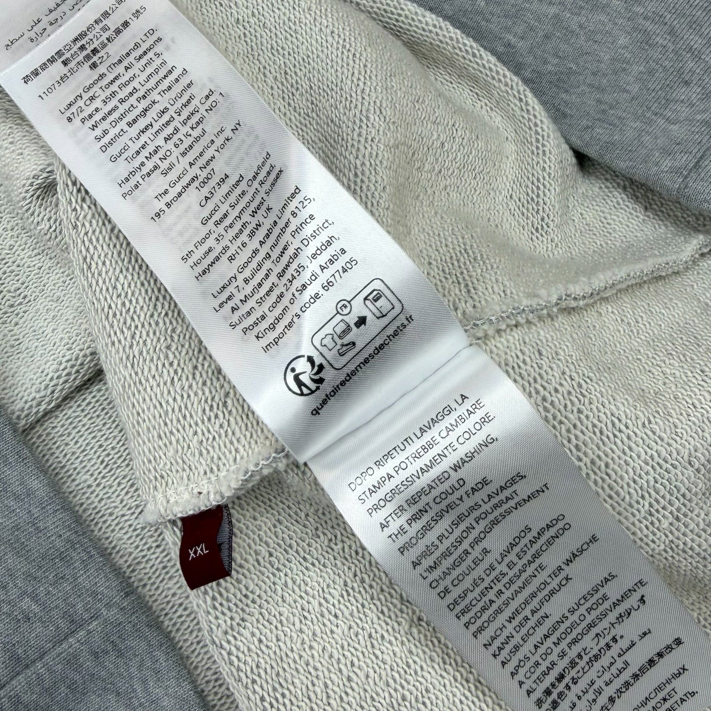 Gucci Gucci Logo Print Grey Cotton Hoodie XXL Size US XXL / EU 58 / 5 - 7 Thumbnail