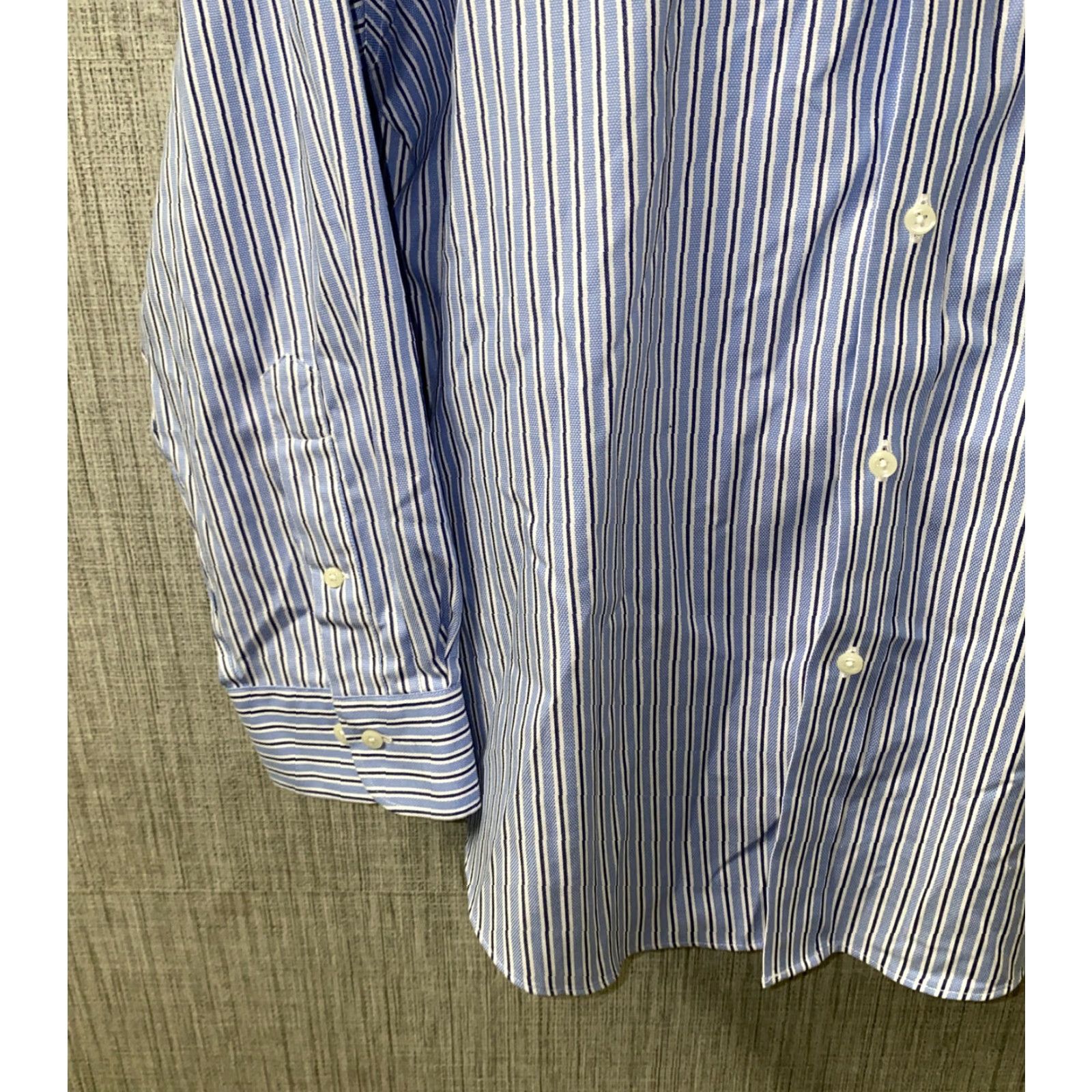 Ralph Lauren Lauren Ralph Lauren Mens Blue Striped Long Sleeve Dress Shirt Size 18 Size 48R - 4 Thumbnail